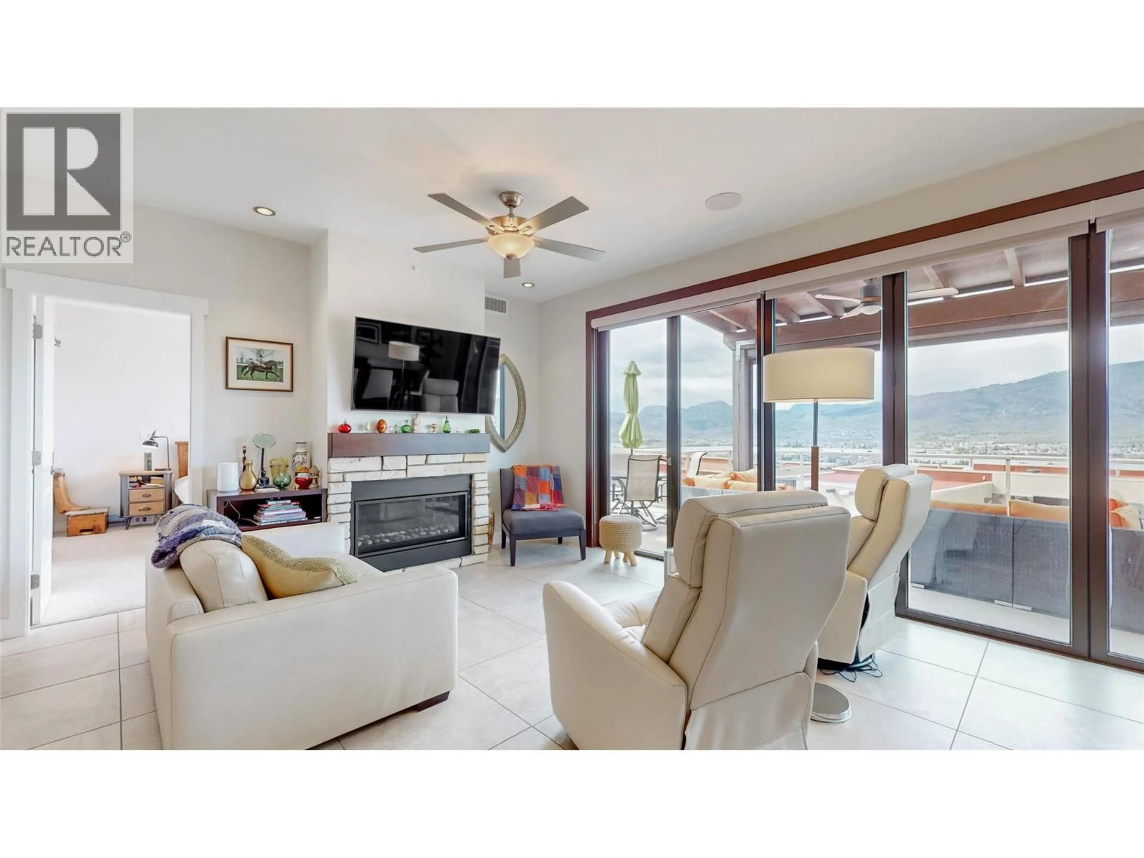 Living room with furniture, ceramic/tile floor for 20 - 2000 VALLEYVIEW DRIVE, Osoyoos British Columbia V0H1V6