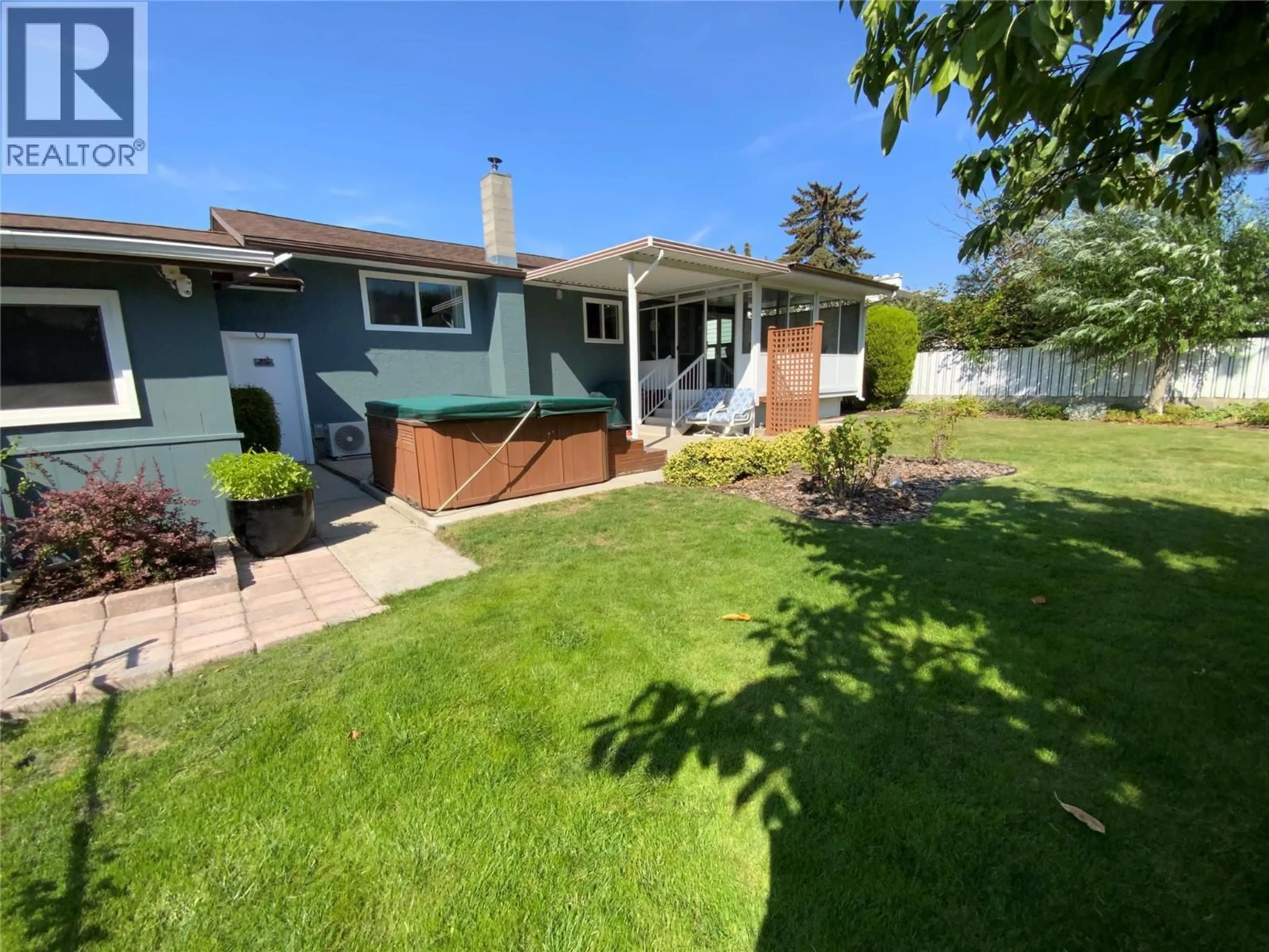 A pic from outside/outdoor area/front of a property/back of a property/a pic from drone, street for 142 SECREST PLACE, Penticton British Columbia V2A3R3