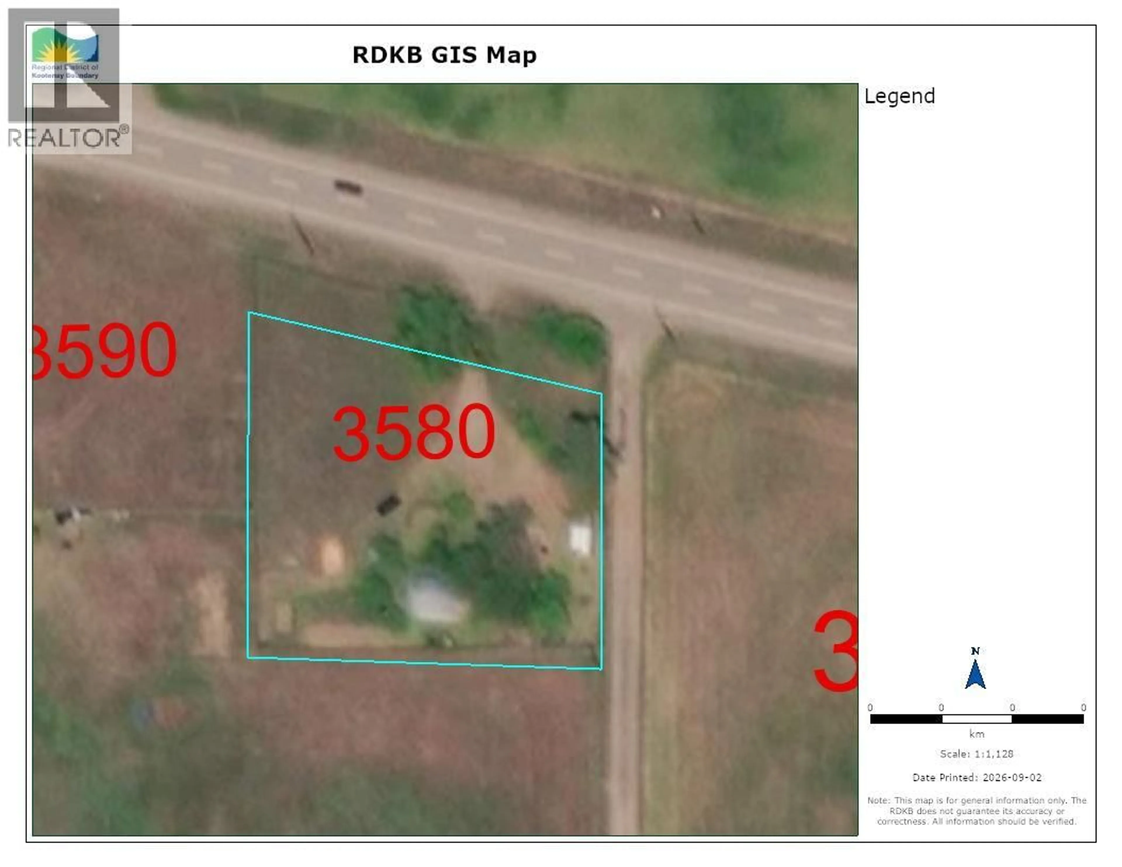 Picture of a map for 3580 HIGHWAY 3 OTHER, Rock Creek British Columbia V0H1Y0