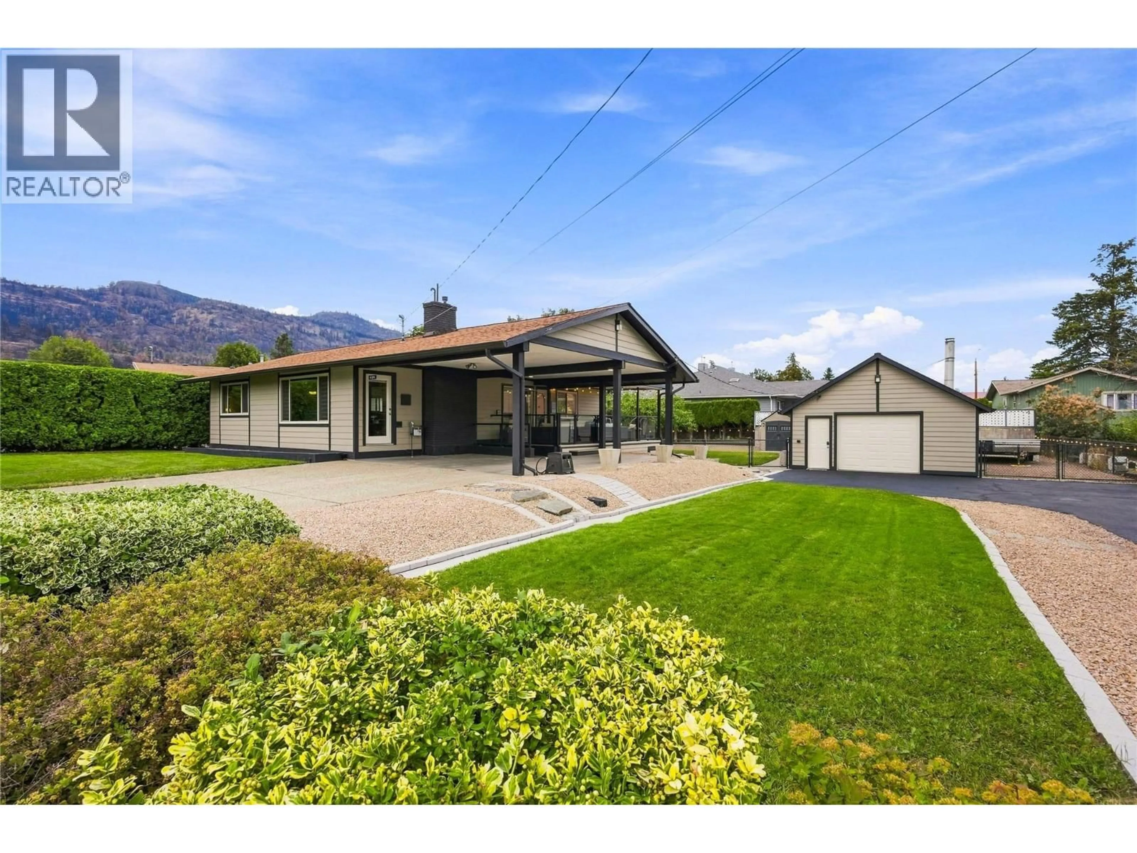 A pic from outside/outdoor area/front of a property/back of a property/a pic from drone, mountain view for 11304 DUNSDON CRESCENT, Summerland British Columbia V0H1Z0