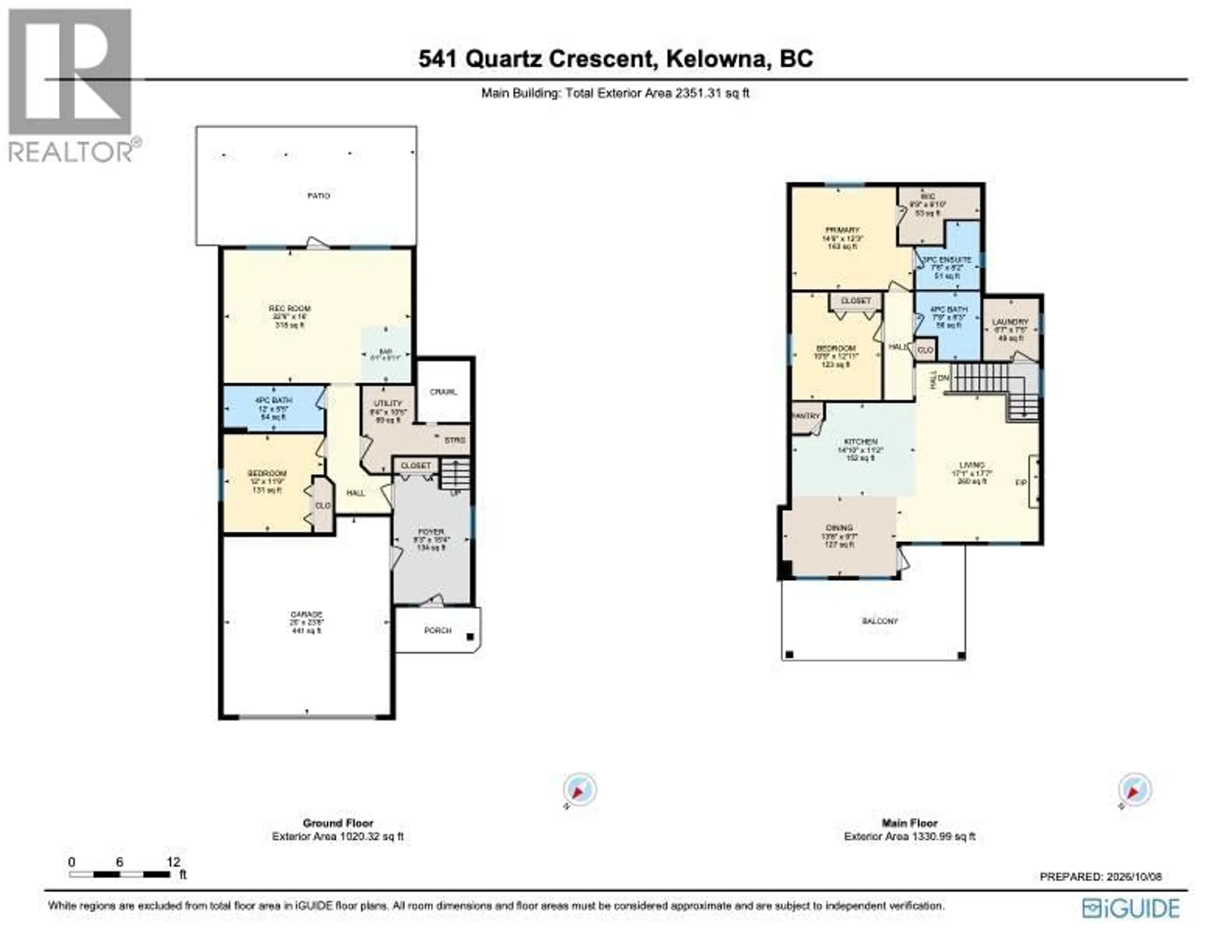 Floor plan for 541 QUARTZ CRESCENT, Kelowna British Columbia V1W5C5