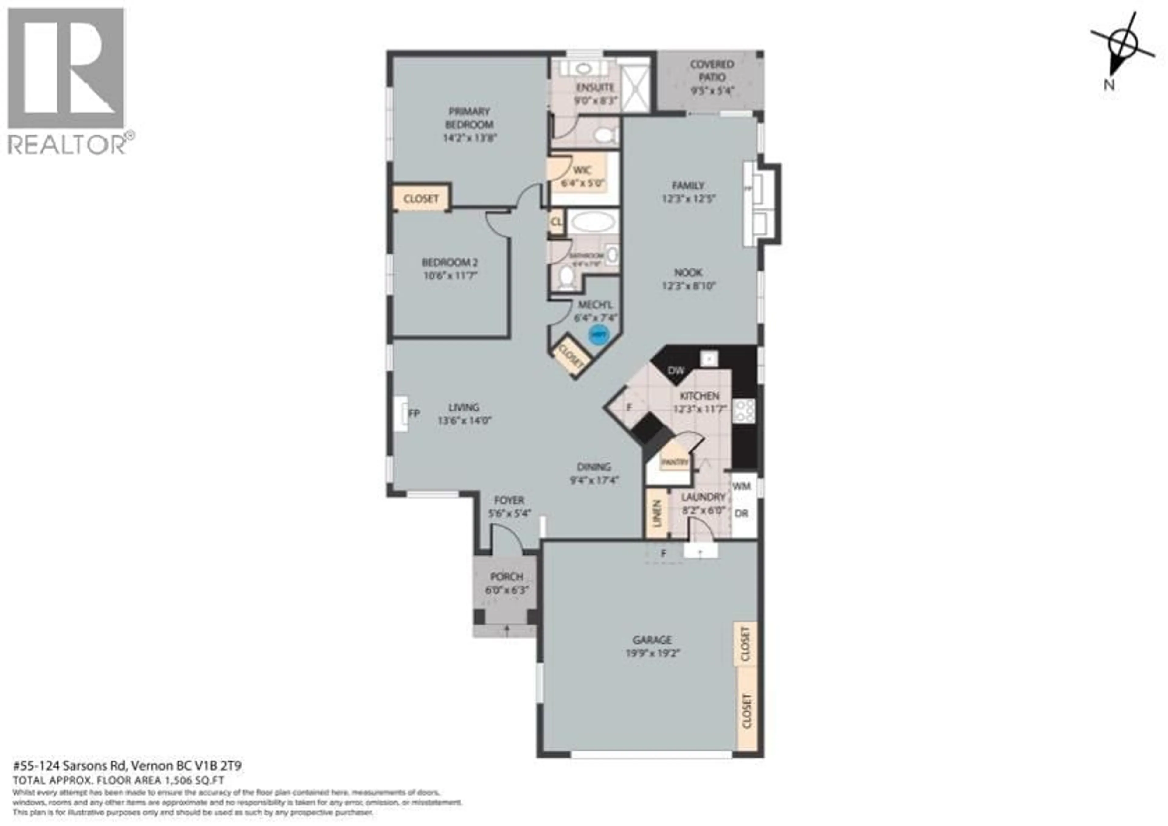 Floor plan for 55 - 124 SARSONS ROAD, Vernon British Columbia V1B2T9