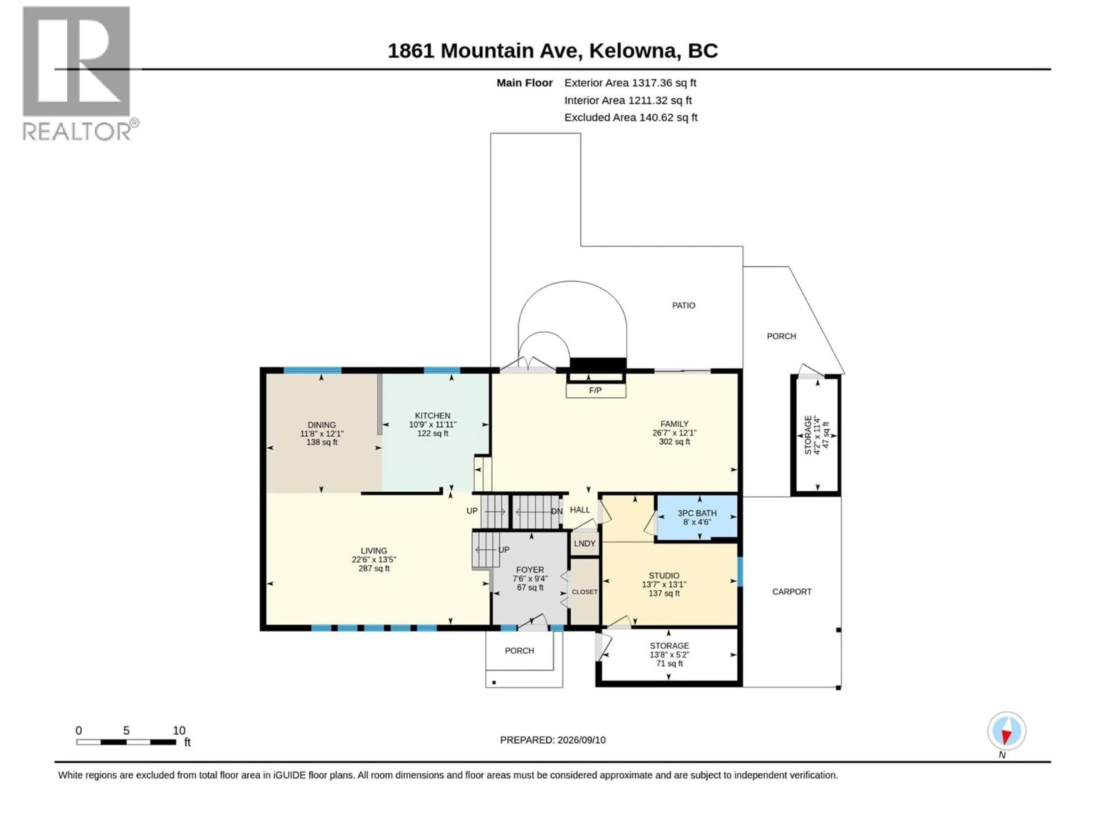 Floor plan for 1859-1861 MOUNTAIN AVENUE, Kelowna British Columbia V1Y7J4
