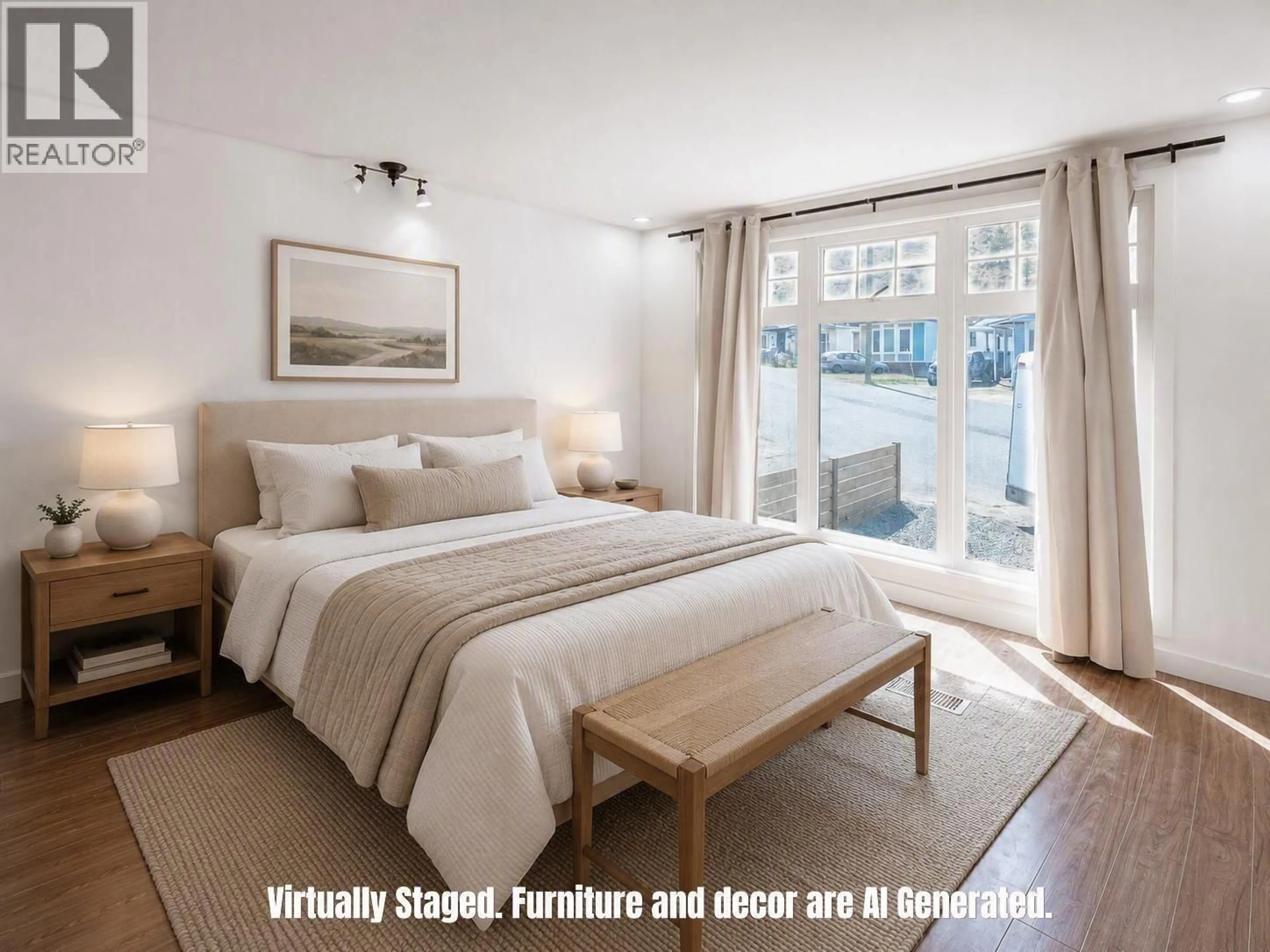 Bedroom with bed, wood/laminate floor for 74 - 1175 ROSE HILL ROAD, Kamloops British Columbia V2B0B6