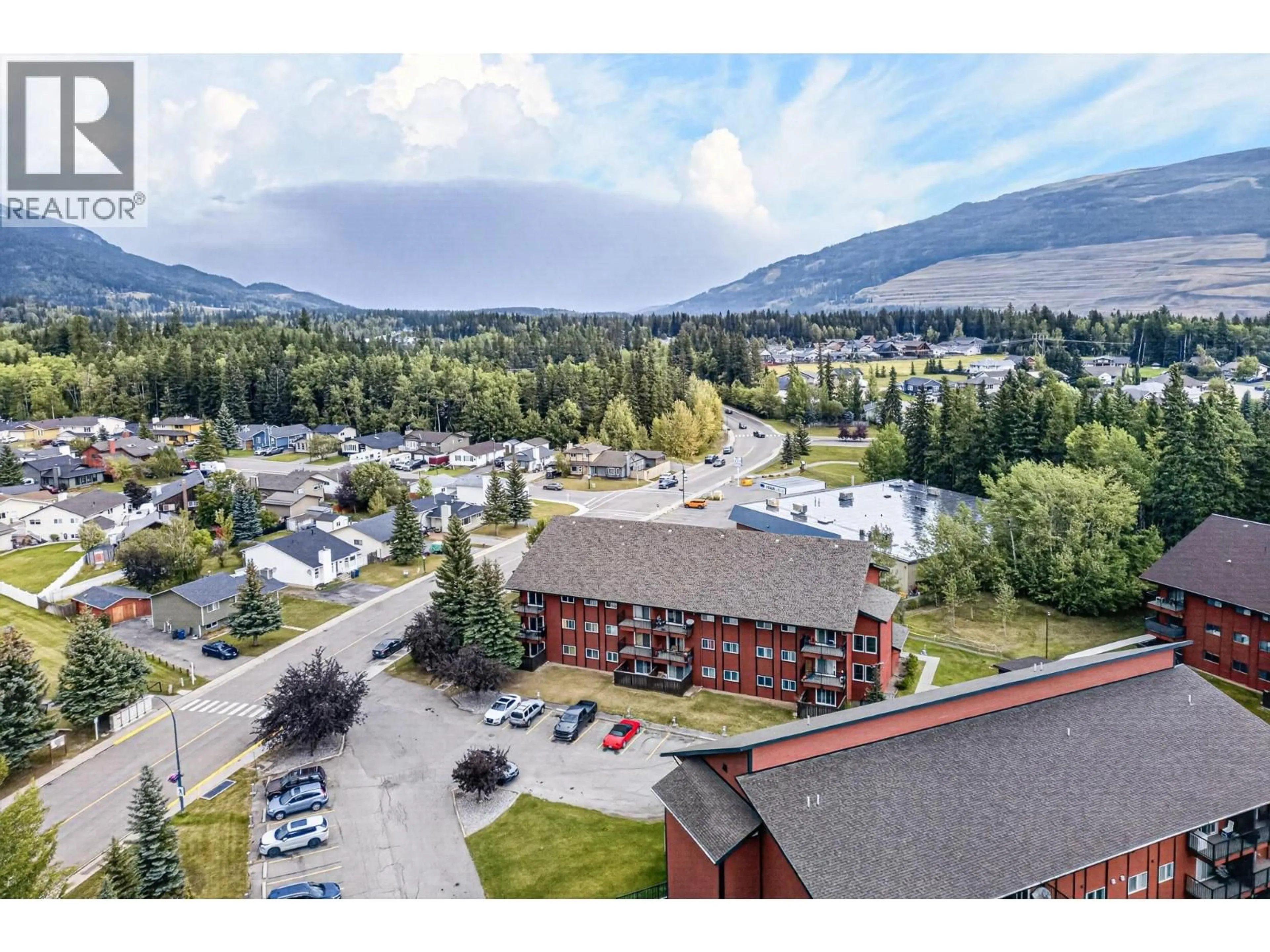 A pic from outside/outdoor area/front of a property/back of a property/a pic from drone, mountain view for 105A - 1286 PONDEROSA DRIVE, Sparwood British Columbia V0B2G2