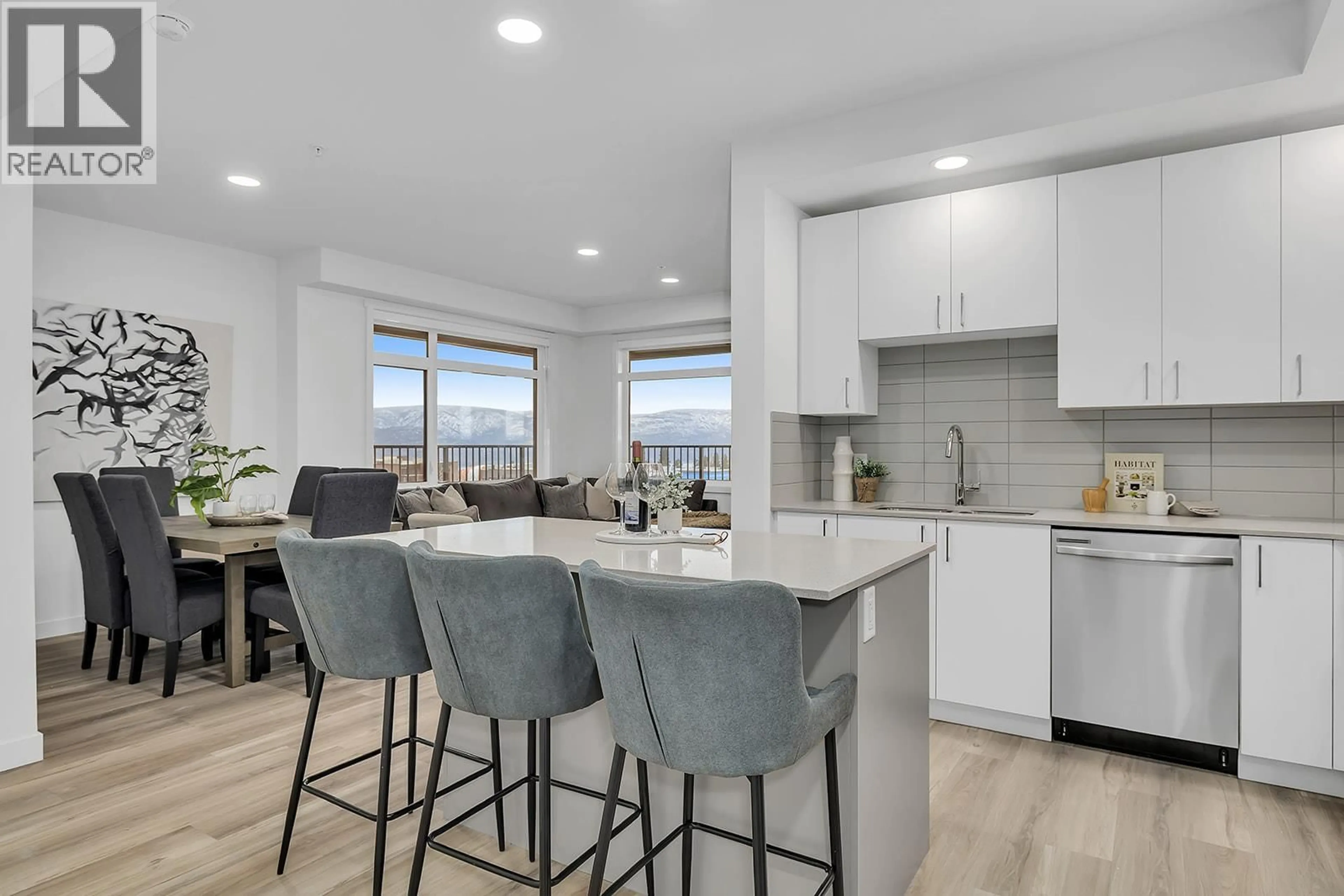 Open concept kitchen, ceramic/tile floor for 301 - 1111 FROST ROAD, Kelowna British Columbia V1W0G8