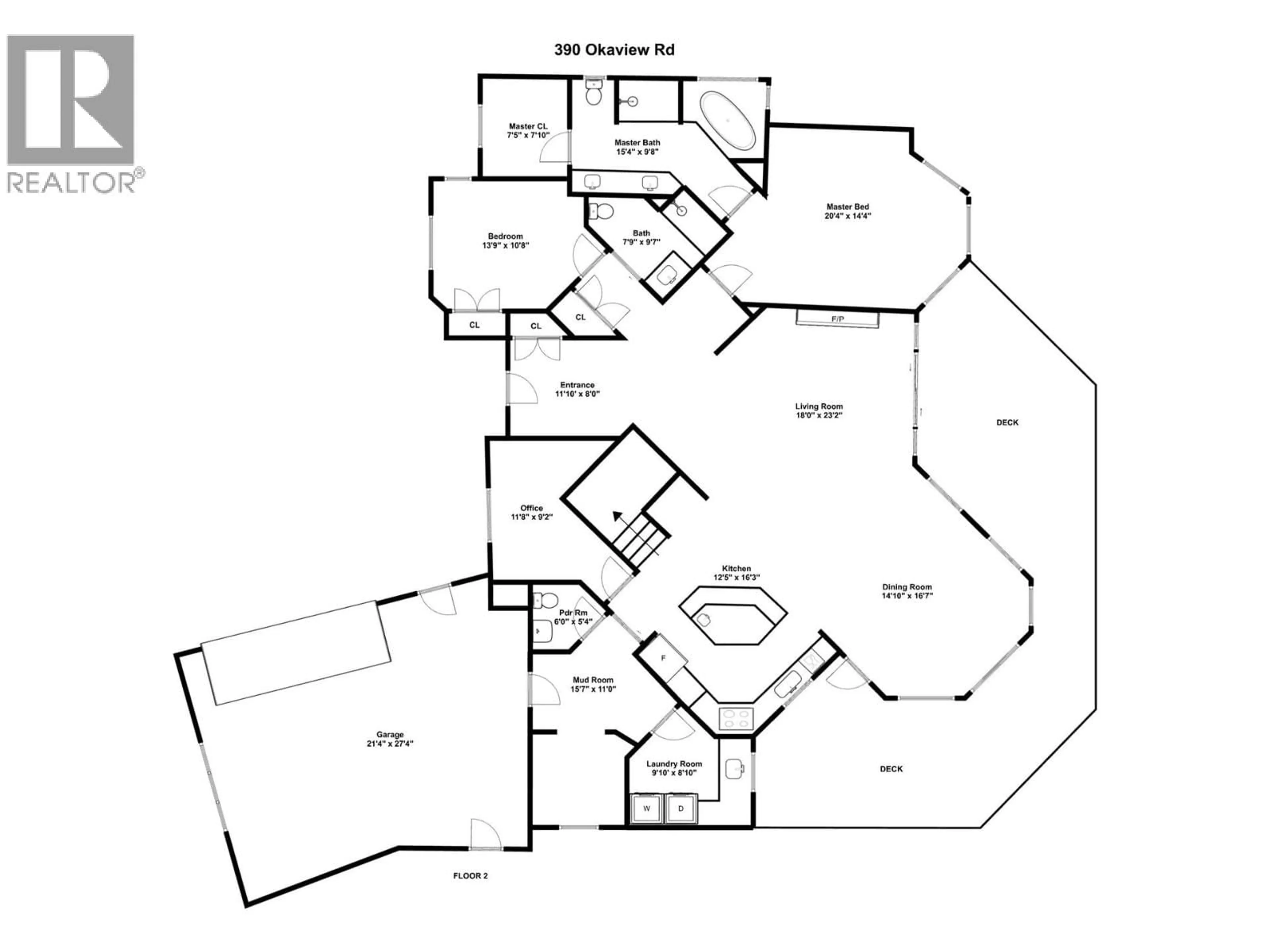 Floor plan for 390 OKAVIEW ROAD, Kelowna British Columbia V1W4K3