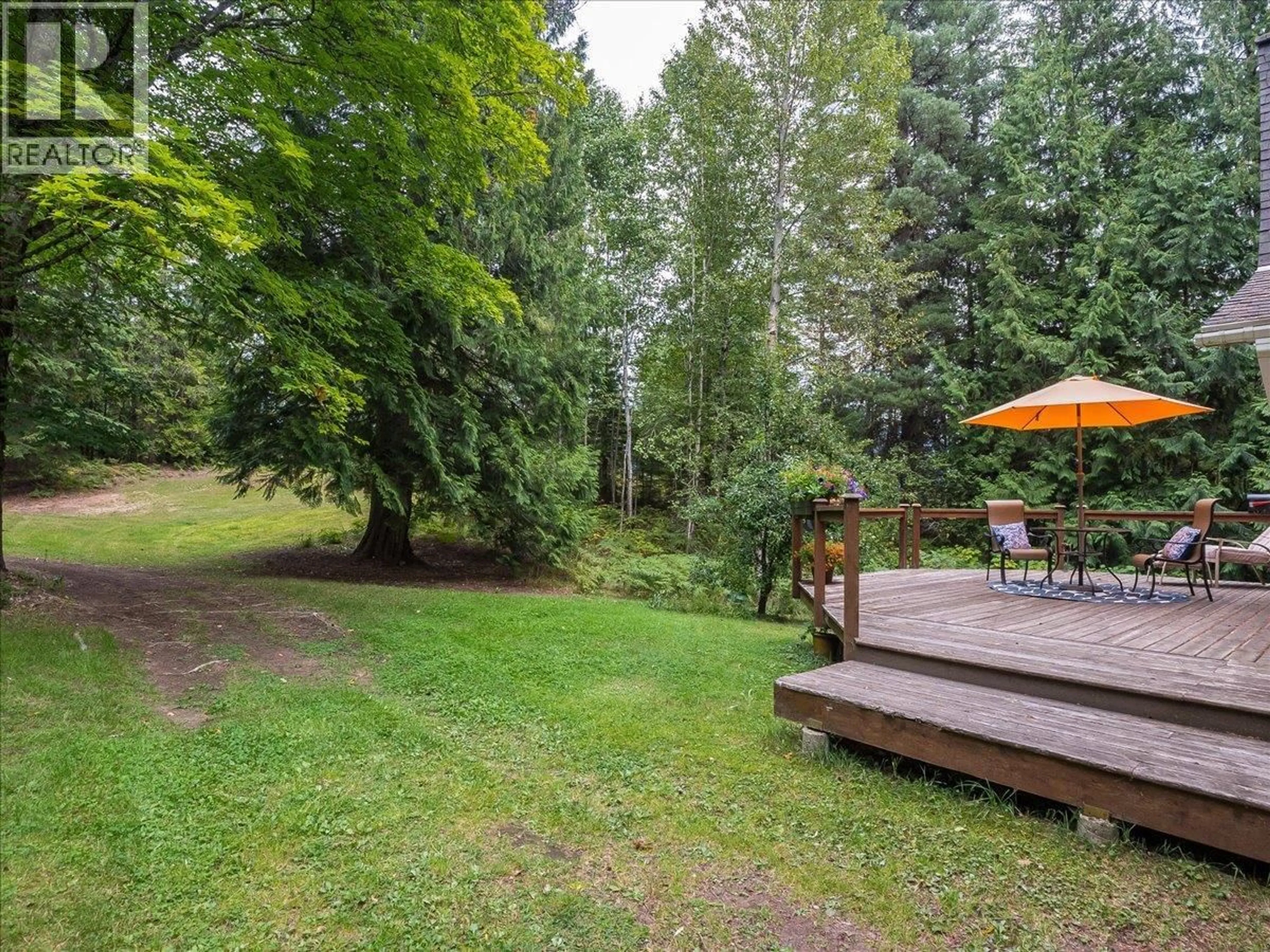 Patio, forest/trees view for 7720 AVIS ROAD, Winlaw British Columbia V0G2J0