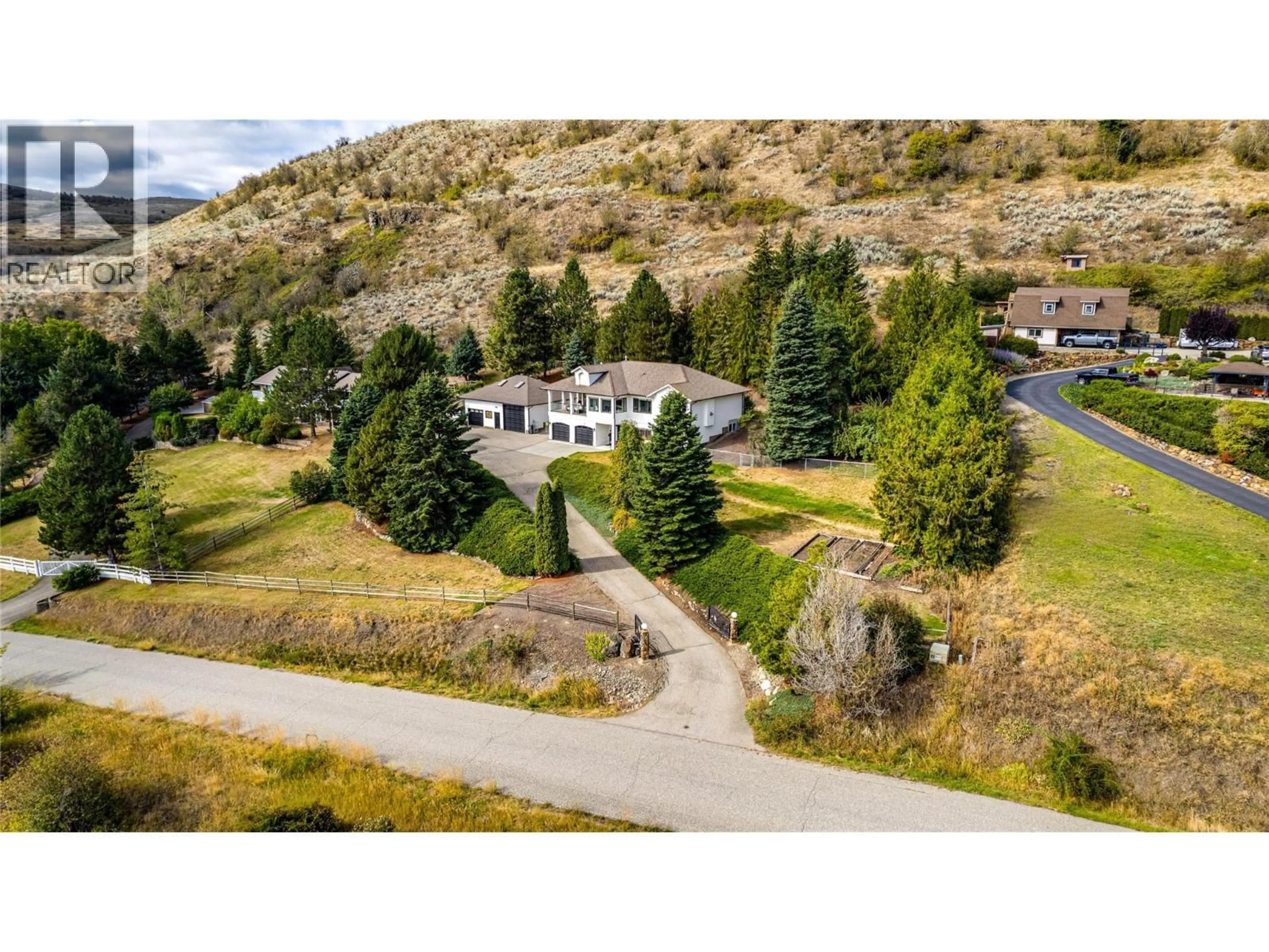 A pic from outside/outdoor area/front of a property/back of a property/a pic from drone, mountain view for 6656 GOOSE LAKE ROAD, Vernon British Columbia V1H1W2