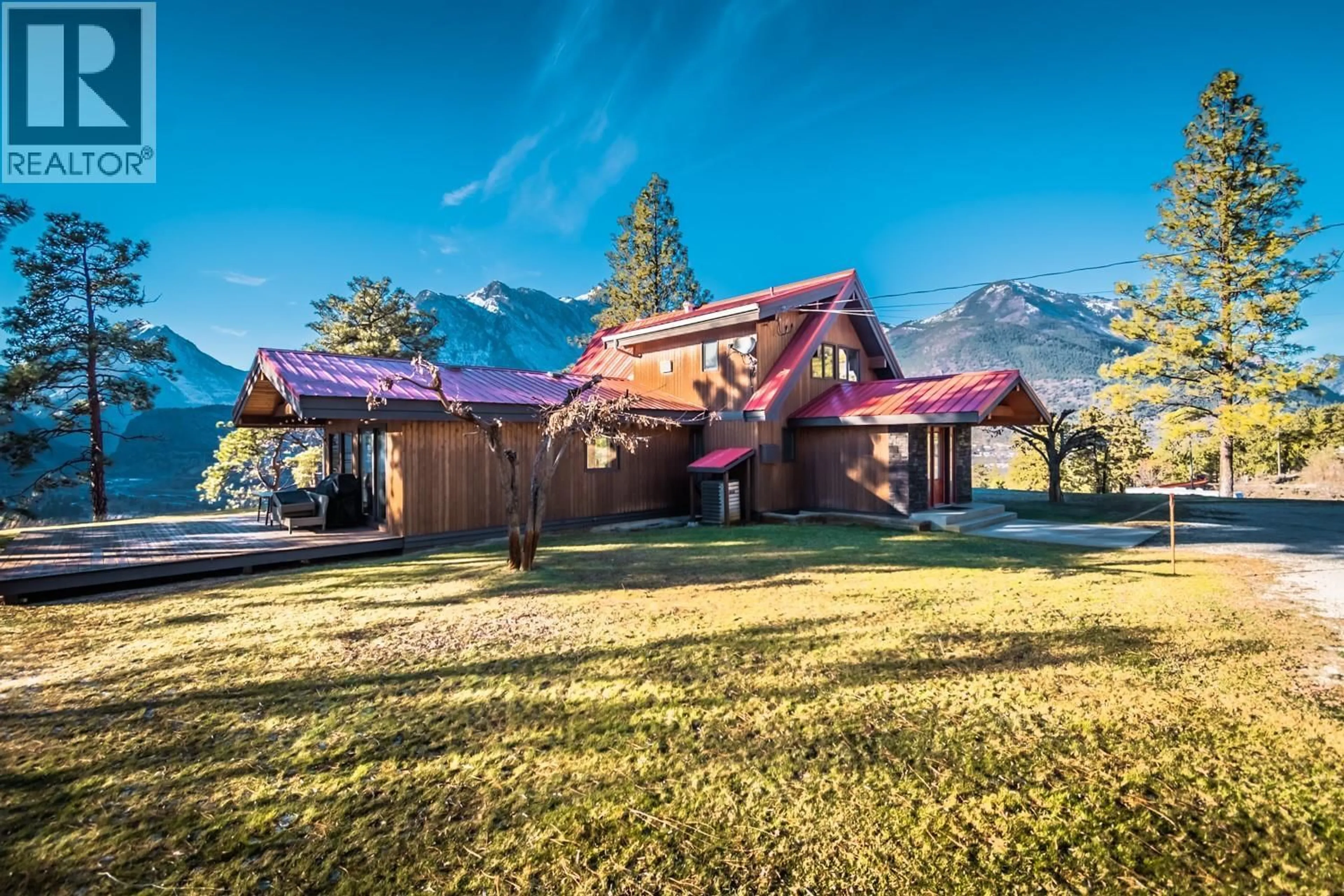 A pic from outside/outdoor area/front of a property/back of a property/a pic from drone, mountain view for 150 PINE RIDGE ROAD, Lillooet British Columbia V0K1V0