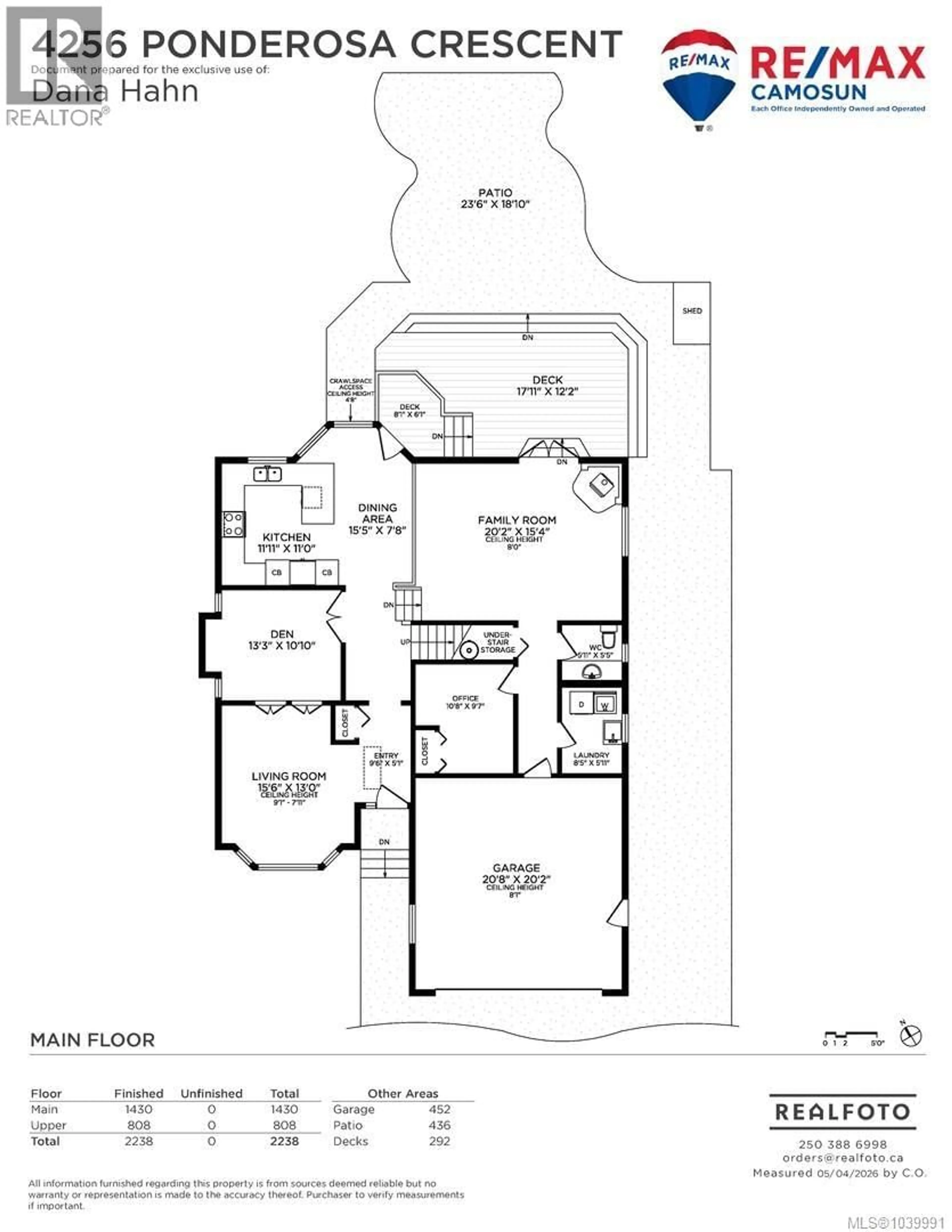 Floor plan for 4256 PONDEROSA CRESCENT, Saanich British Columbia V8Z7G2
