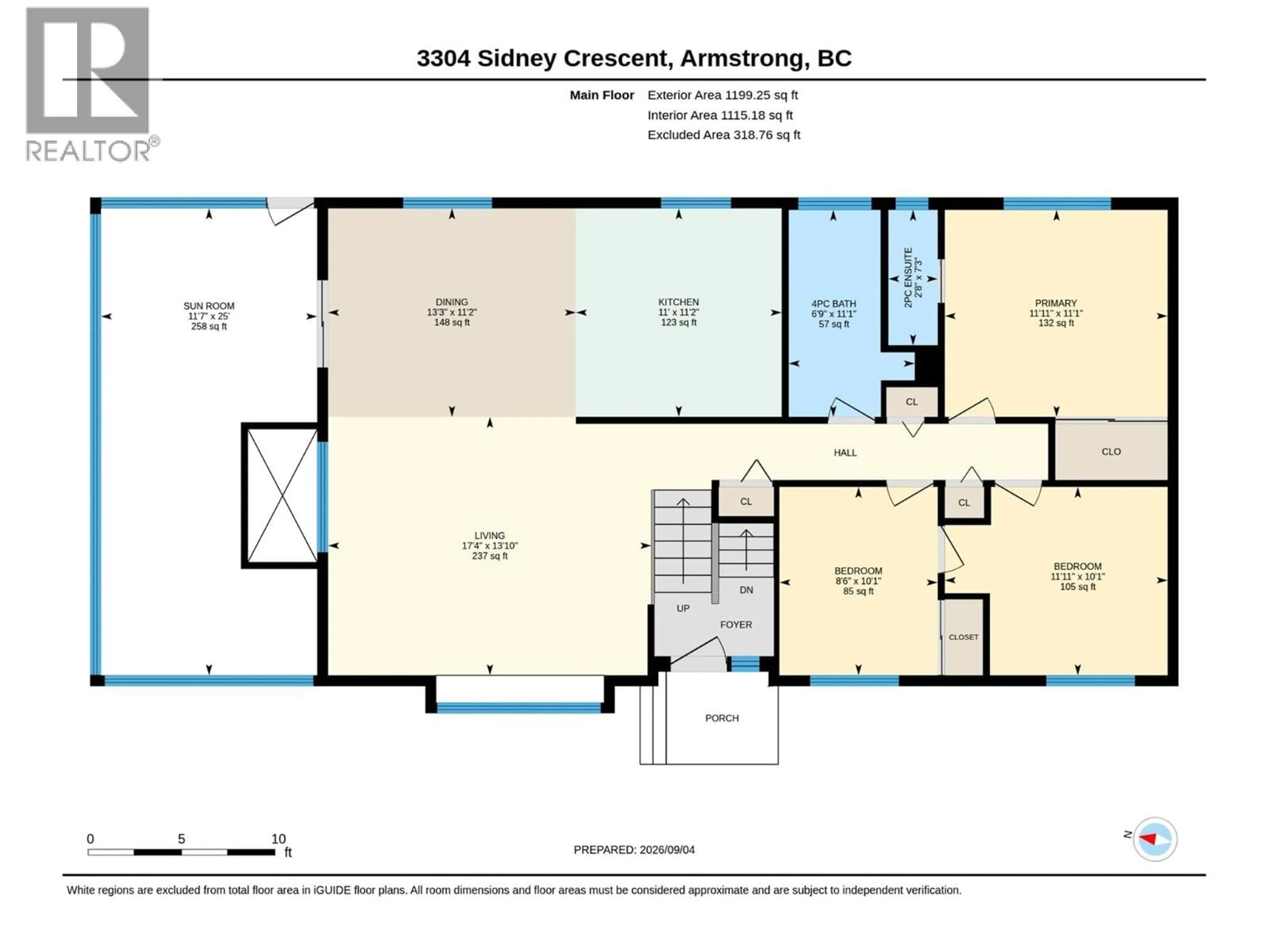 Floor plan for 3304 SIDNEY CRESCENT, Spallumcheen British Columbia V4Y0S7