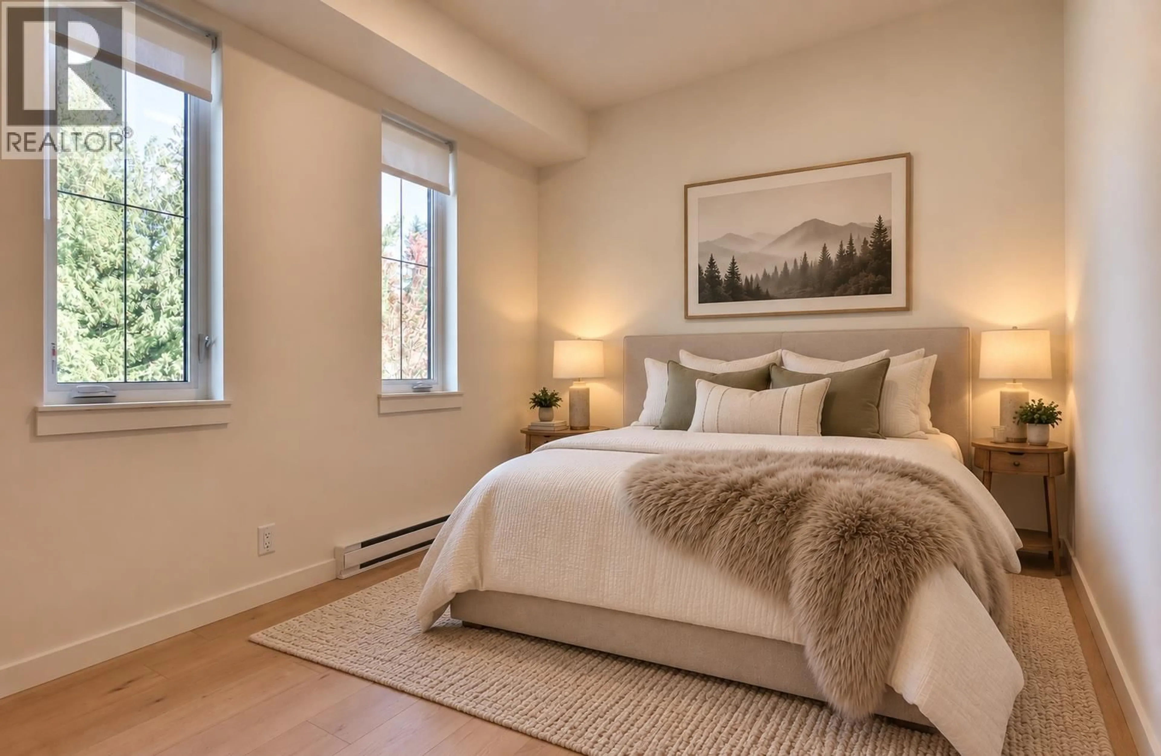 Bedroom with bed, carpet floor for 111 - 4280 RED MOUNTAIN ROAD, Rossland British Columbia V0G1Y0