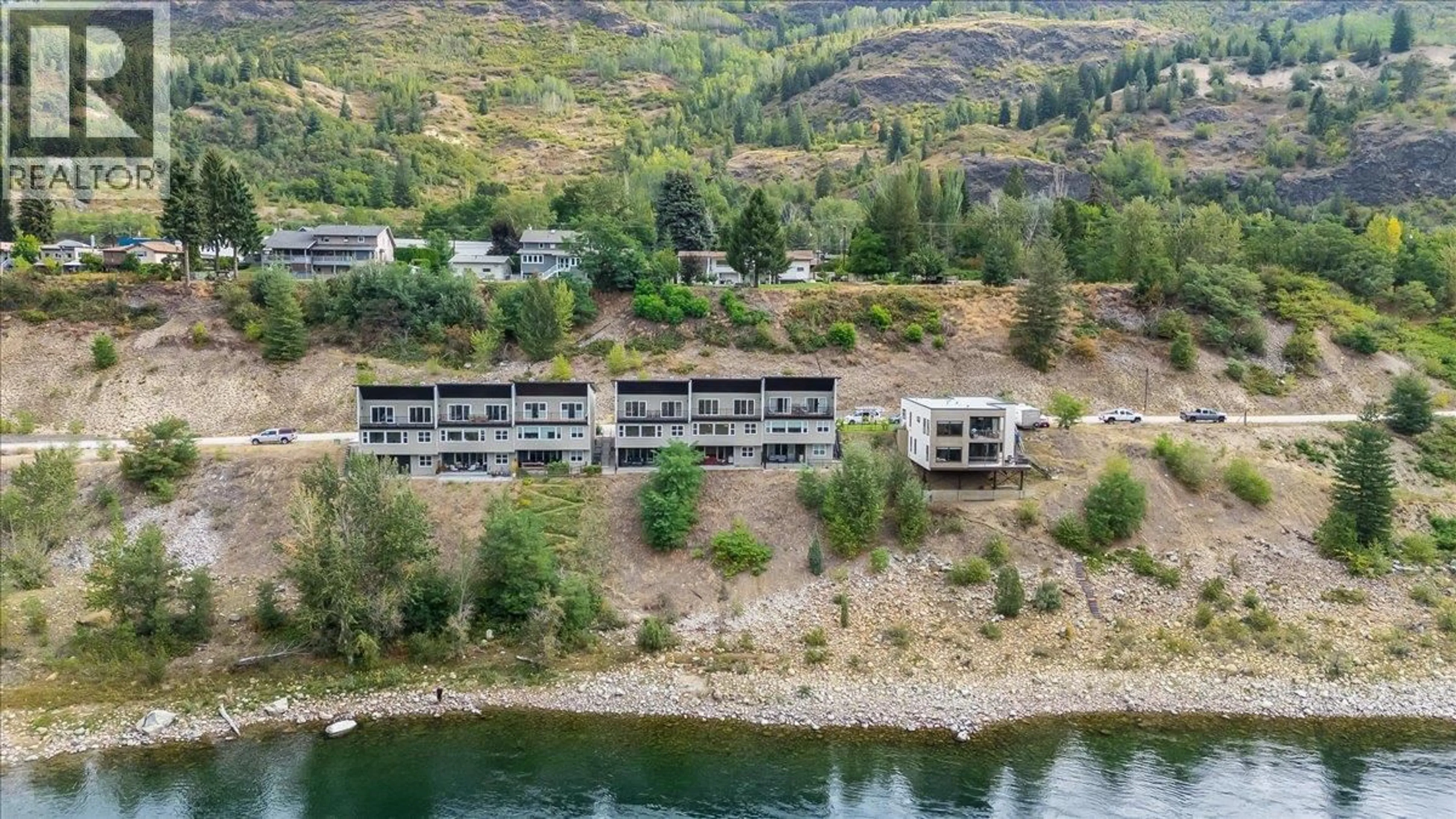 A pic from outside/outdoor area/front of a property/back of a property/a pic from drone, water/lake/river/ocean view for 8305 OLD WANETA ROAD, Trail British Columbia V1R4W9
