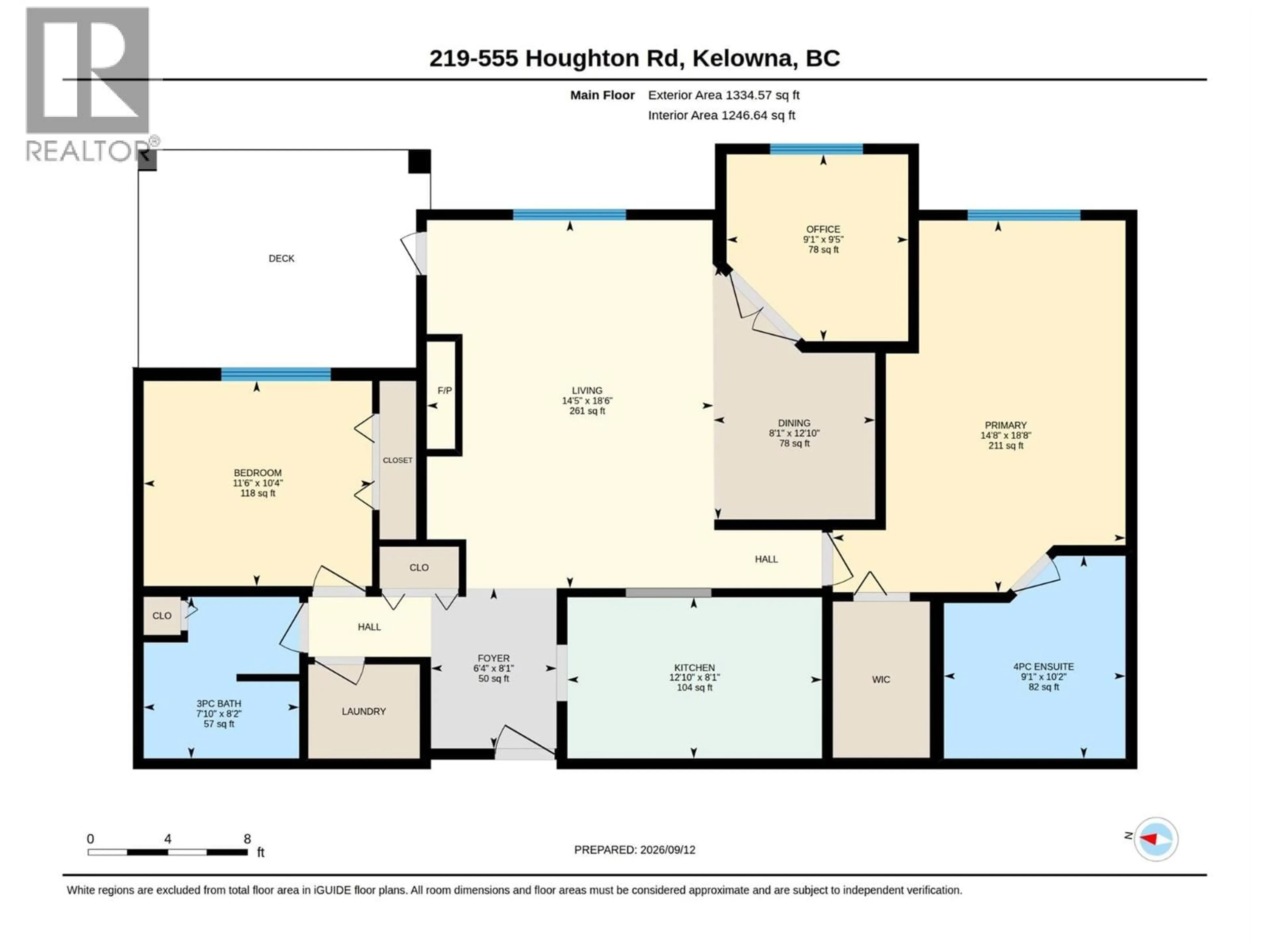 Floor plan for 219 - 555 HOUGHTON ROAD, Kelowna British Columbia V1X7P9