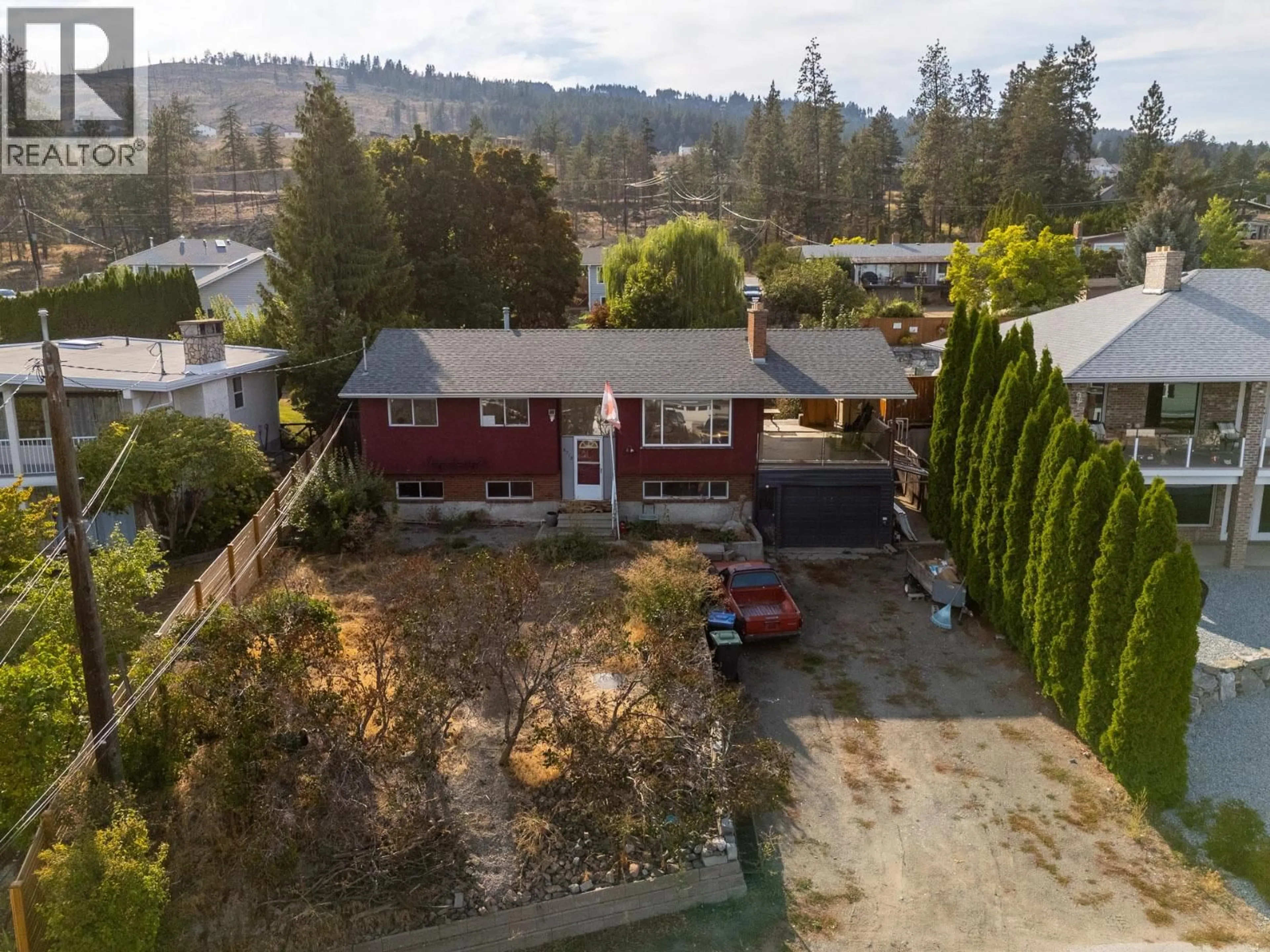 A pic from outside/outdoor area/front of a property/back of a property/a pic from drone, street for 3712 SALLOUM ROAD, West Kelowna British Columbia V4T1E5