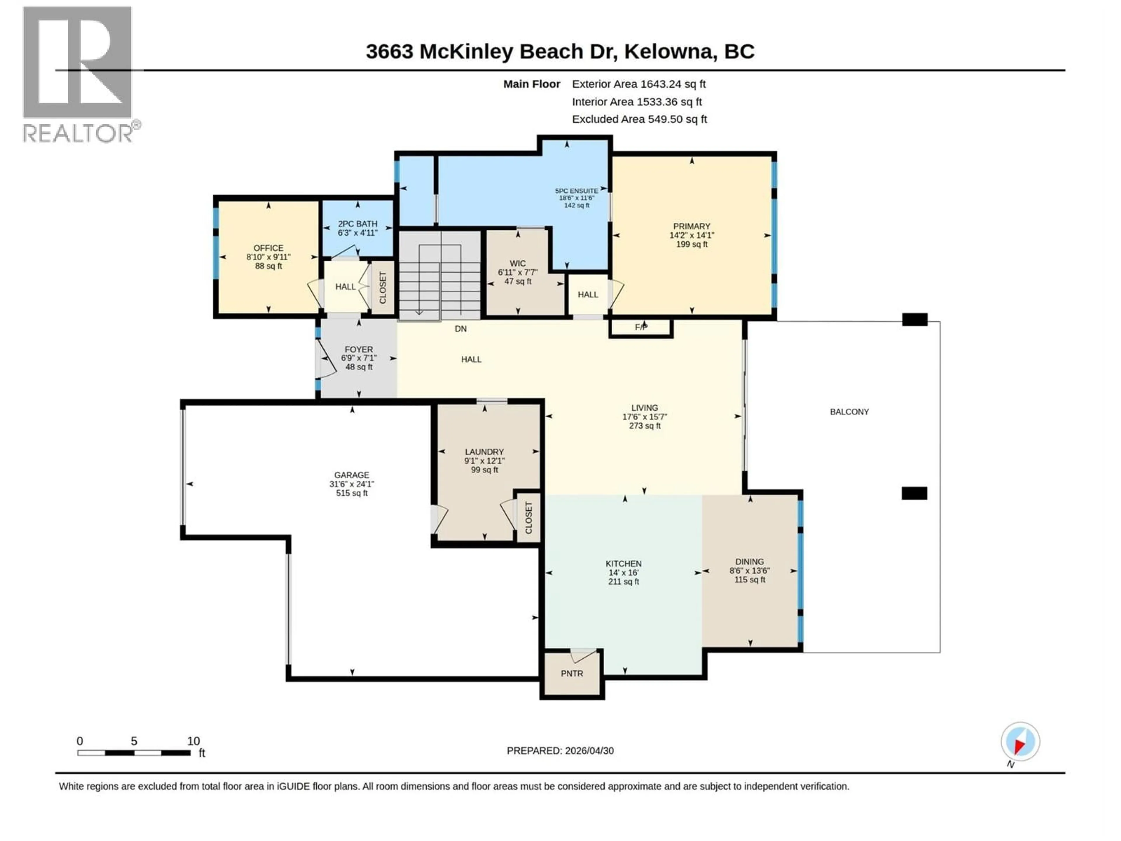Floor plan for 3663 MCKINLEY BEACH DRIVE, Kelowna British Columbia V1V3G2