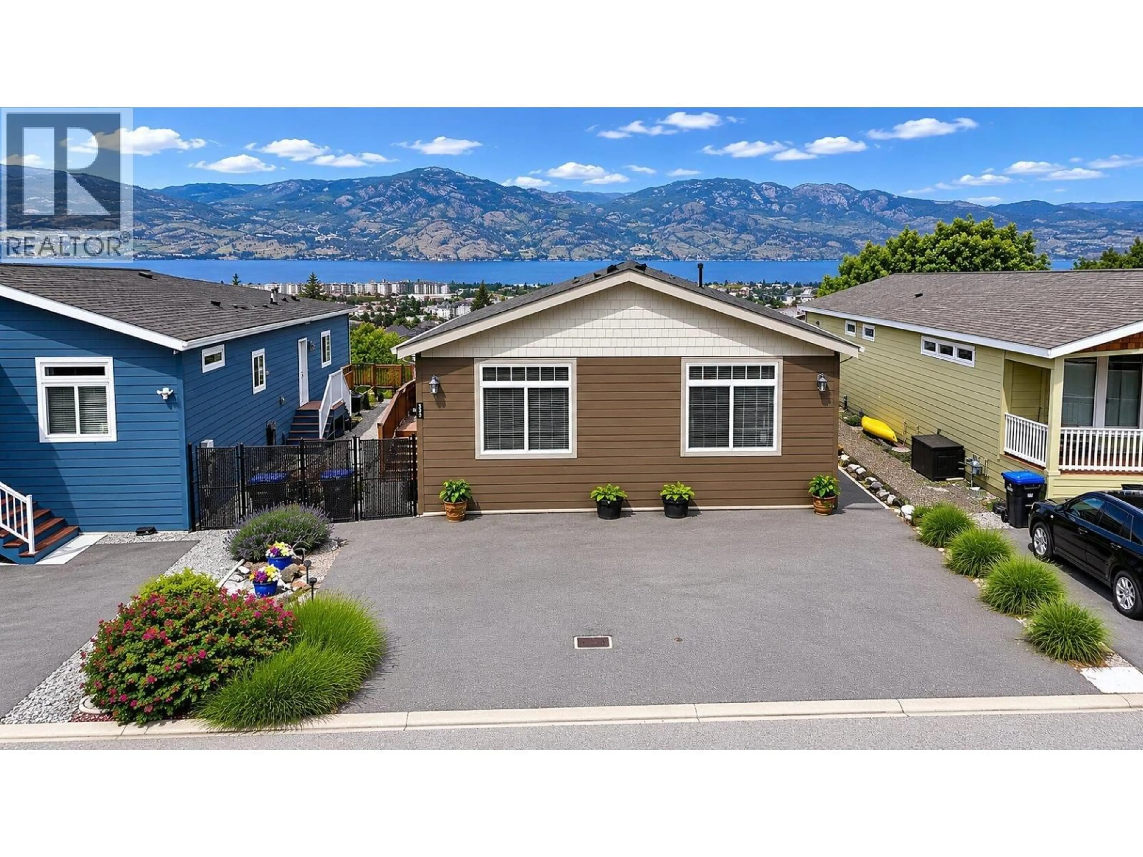 A pic from outside/outdoor area/front of a property/back of a property/a pic from drone, mountain view for 523 - 2440 OLD OKANAGAN HIGHWAY, West Kelowna British Columbia V4T1X4