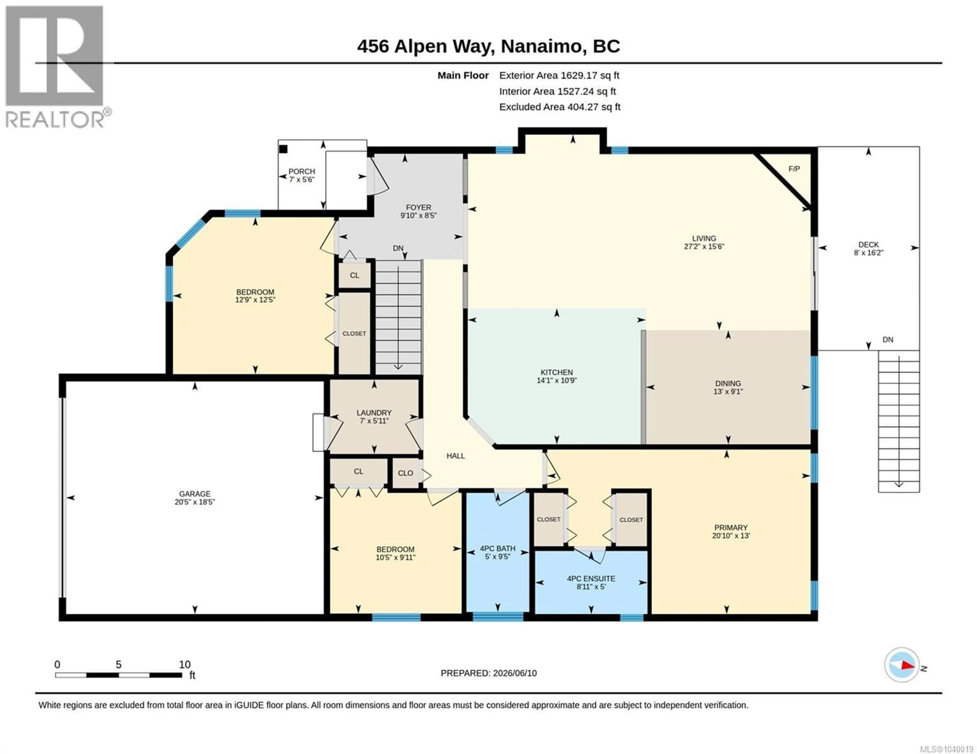 Floor plan for 456 ALPEN WAY, Nanaimo British Columbia V9R0B9