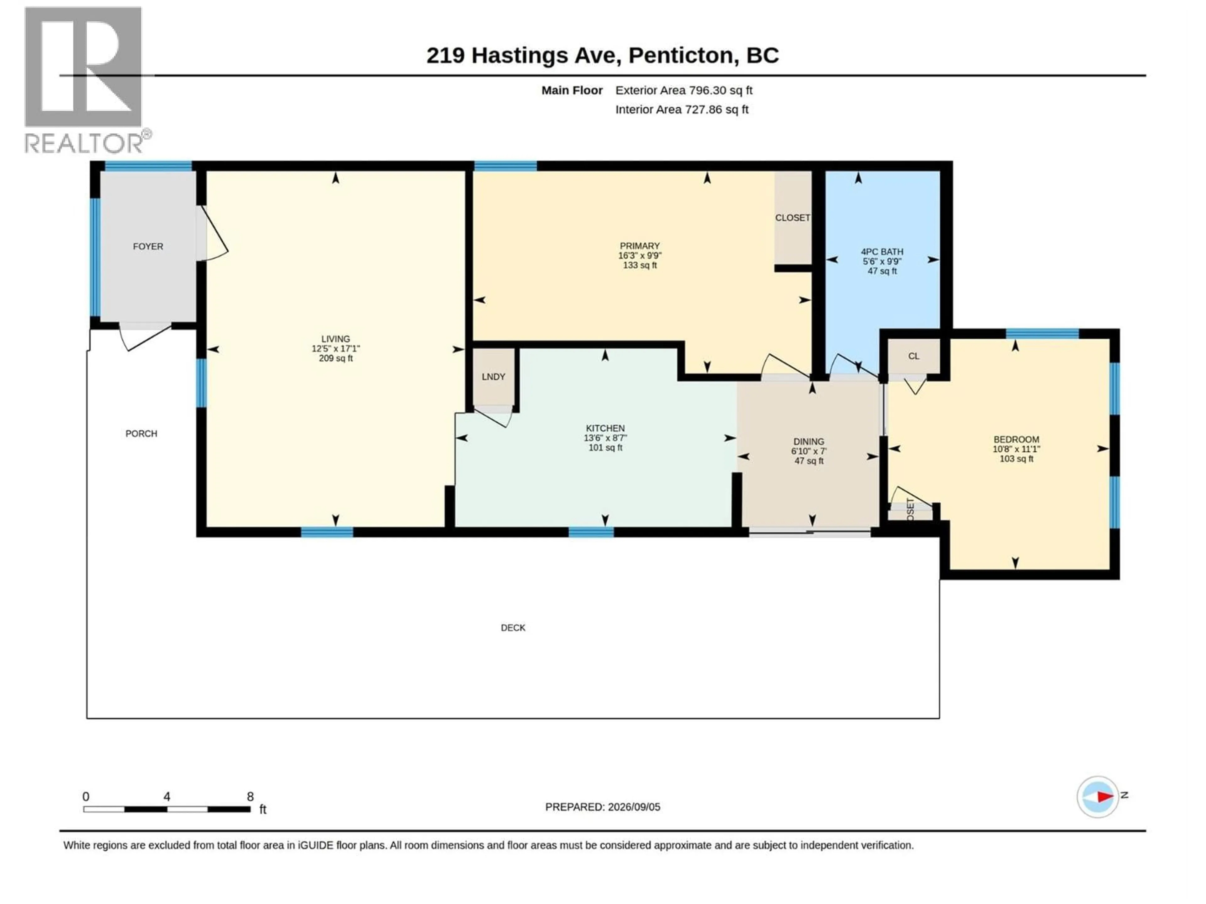 Floor plan for 219 HASTINGS AVENUE, Penticton British Columbia V2A2V5