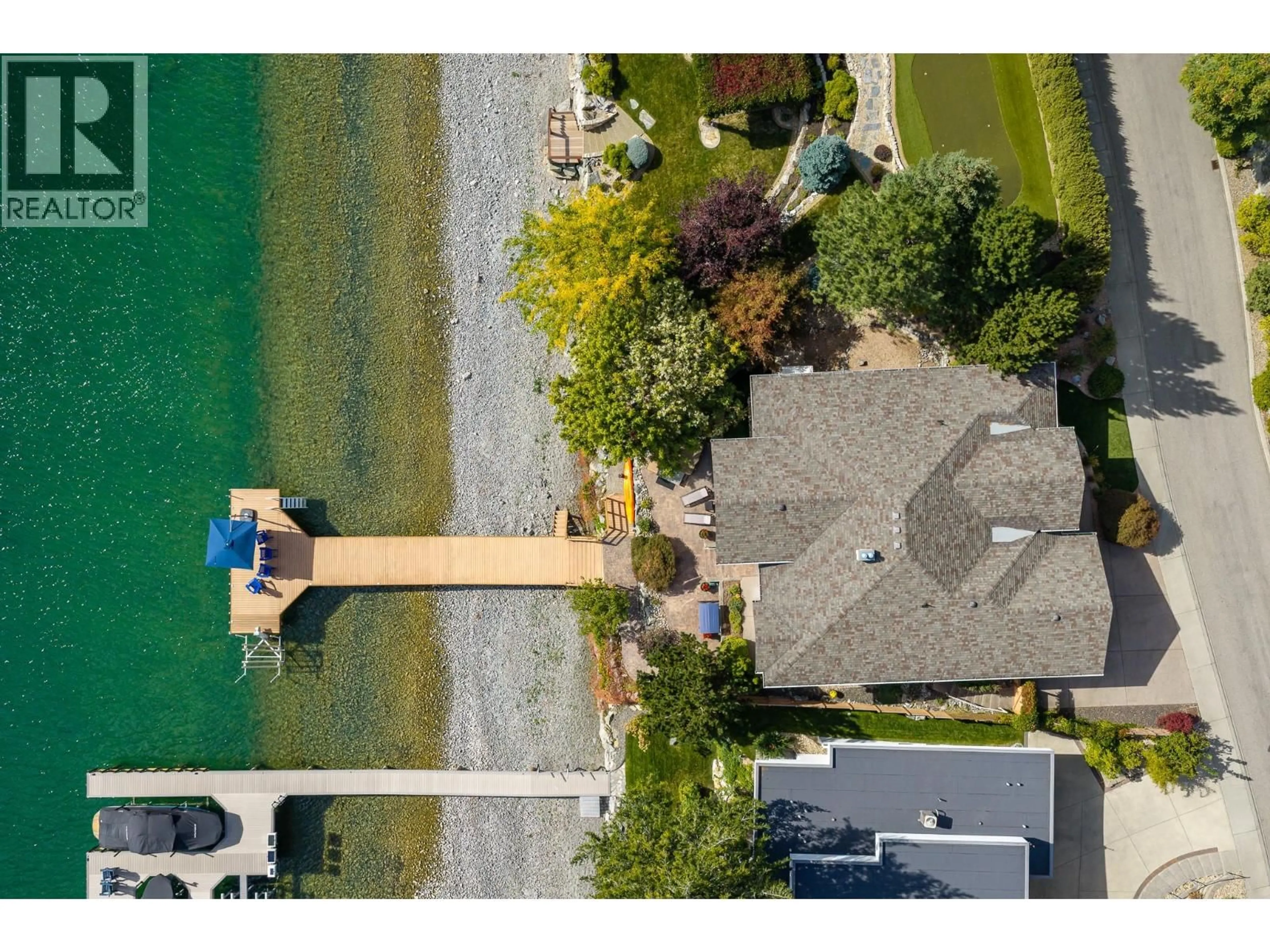 A pic from outside/outdoor area/front of a property/back of a property/a pic from drone, water/lake/river/ocean view for 11 - 100 KESTREL PLACE, Vernon British Columbia V1H1T6