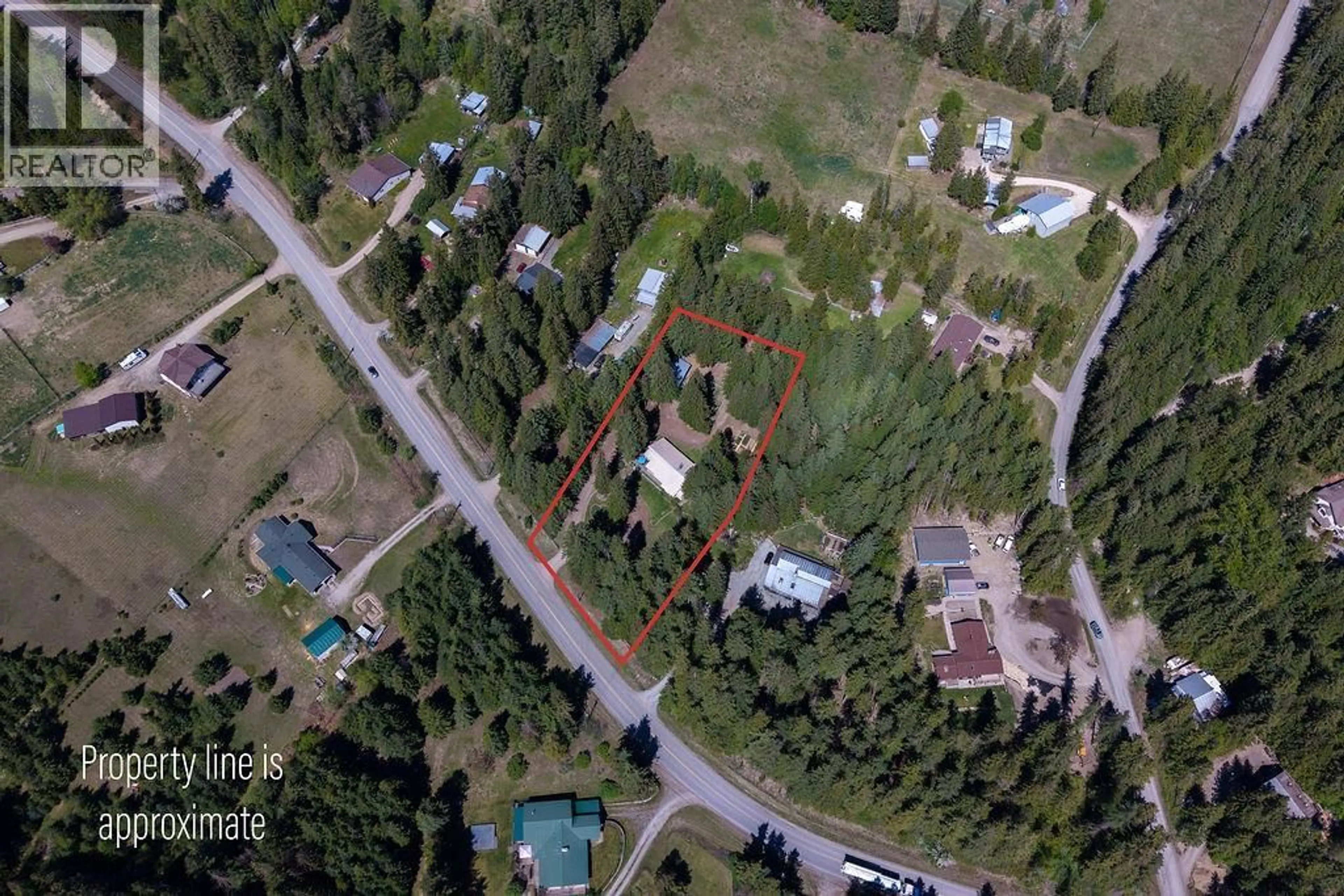 A pic from outside/outdoor area/front of a property/back of a property/a pic from drone, forest/trees view for 133 SPRINGBEND ROAD, Enderby British Columbia V4Y4H2