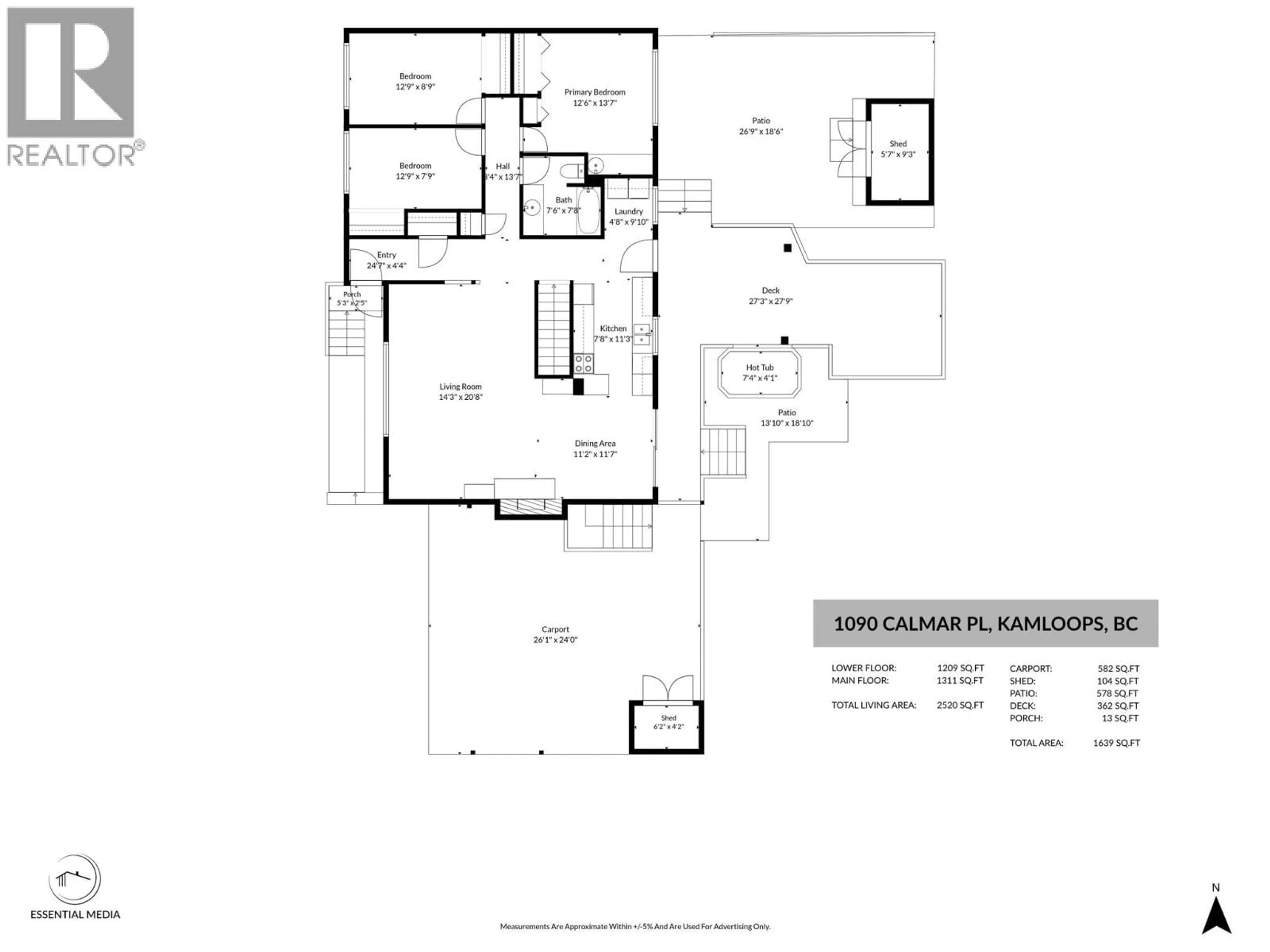 Floor plan for 1090 CALMAR PLACE, Kamloops British Columbia V2B4T3