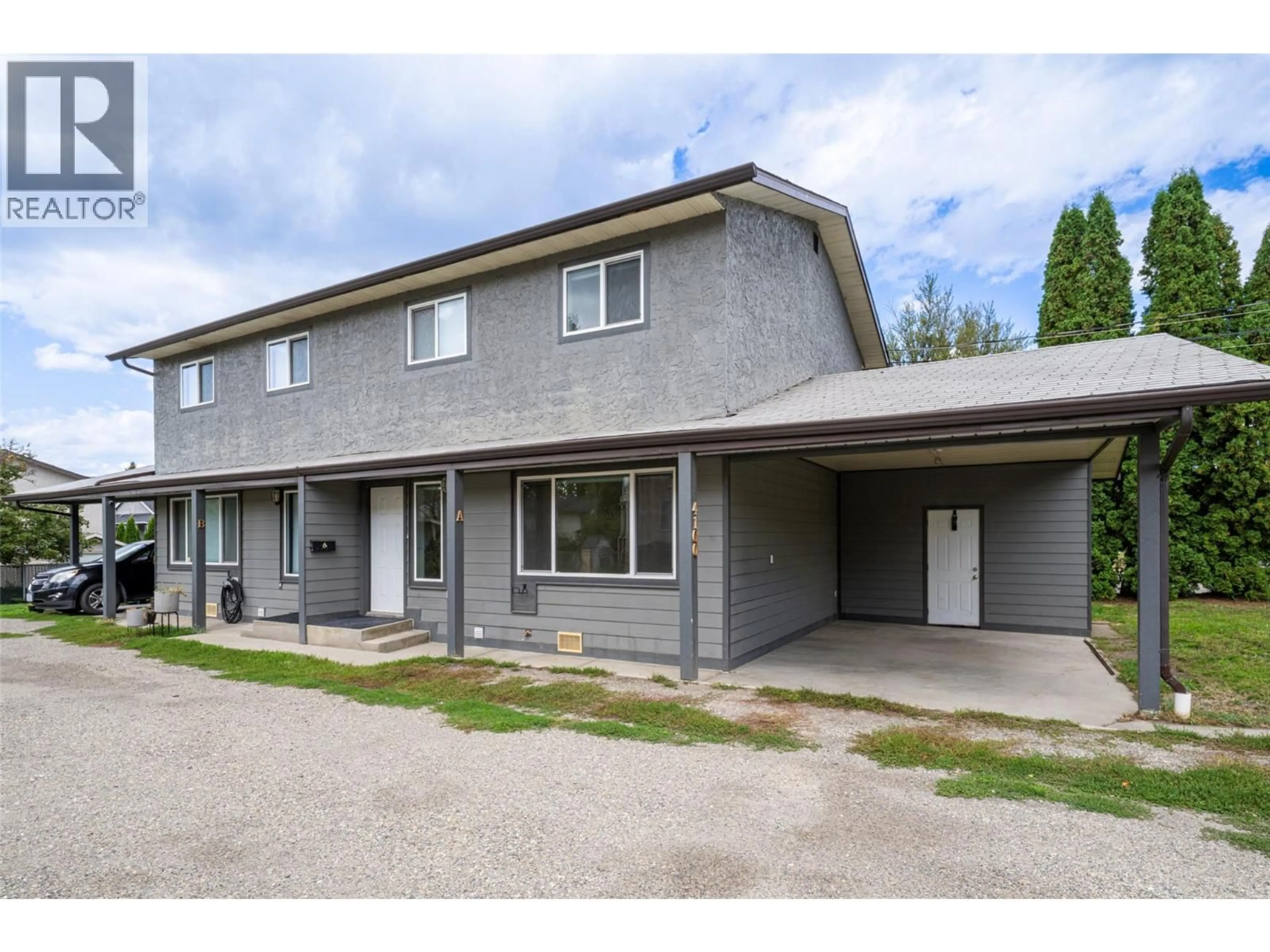 A pic from outside/outdoor area/front of a property/back of a property/a pic from drone, street for A & B - 4100 19 STREET, Vernon British Columbia V1T7Y3