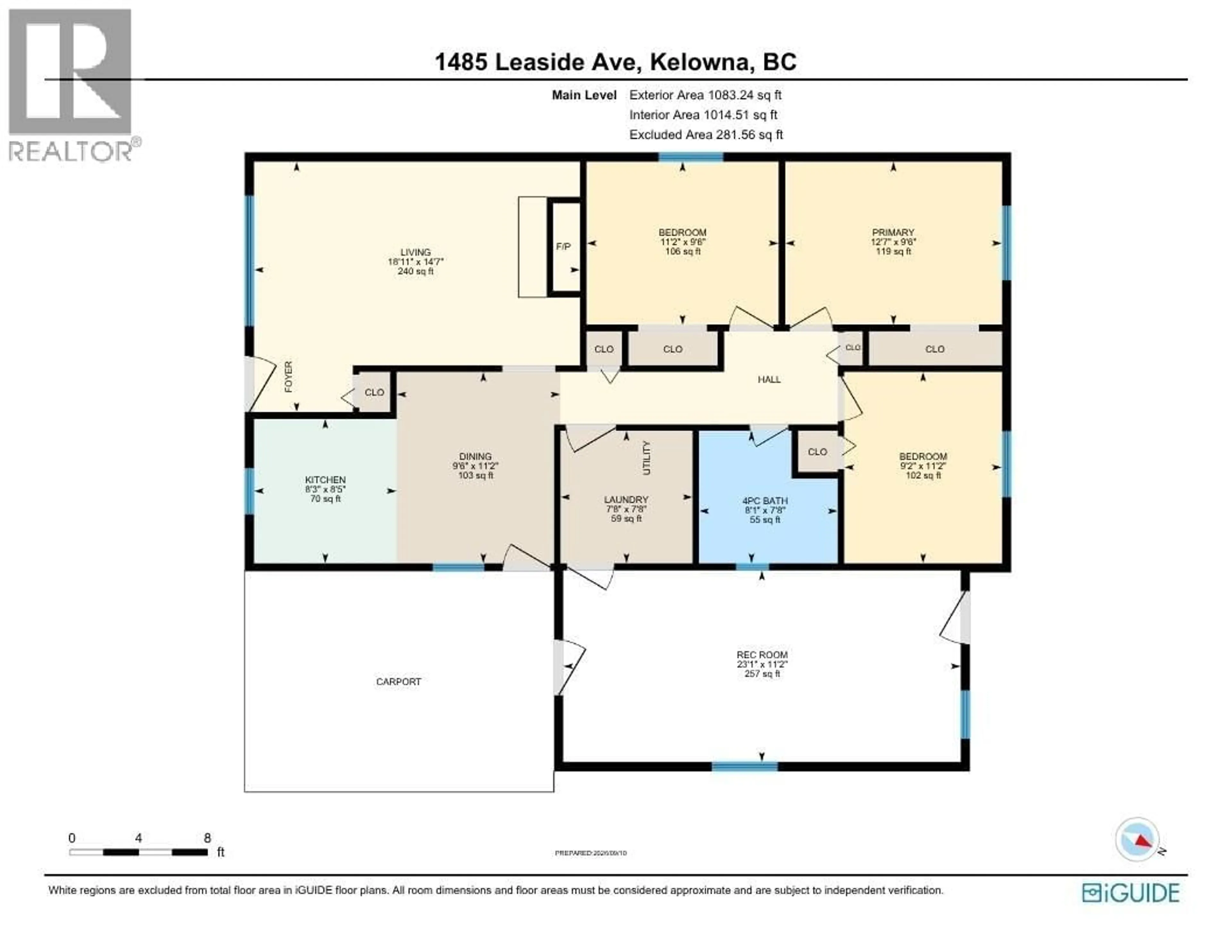 Floor plan for 1485 LEASIDE AVENUE, Kelowna British Columbia V1Y3X5