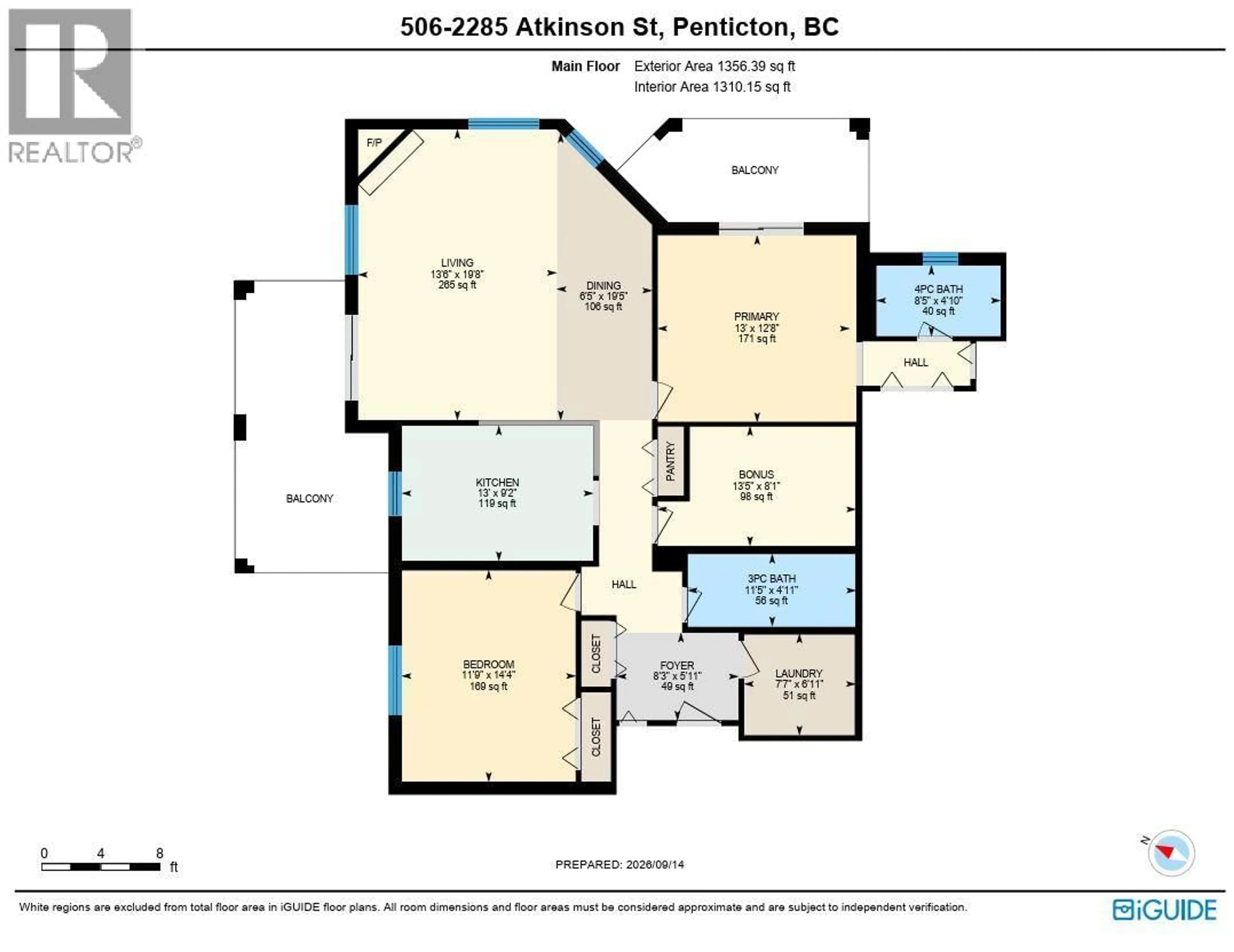 Floor plan for 506 - 2285 ATKINSON STREET, Penticton British Columbia V2A8R7