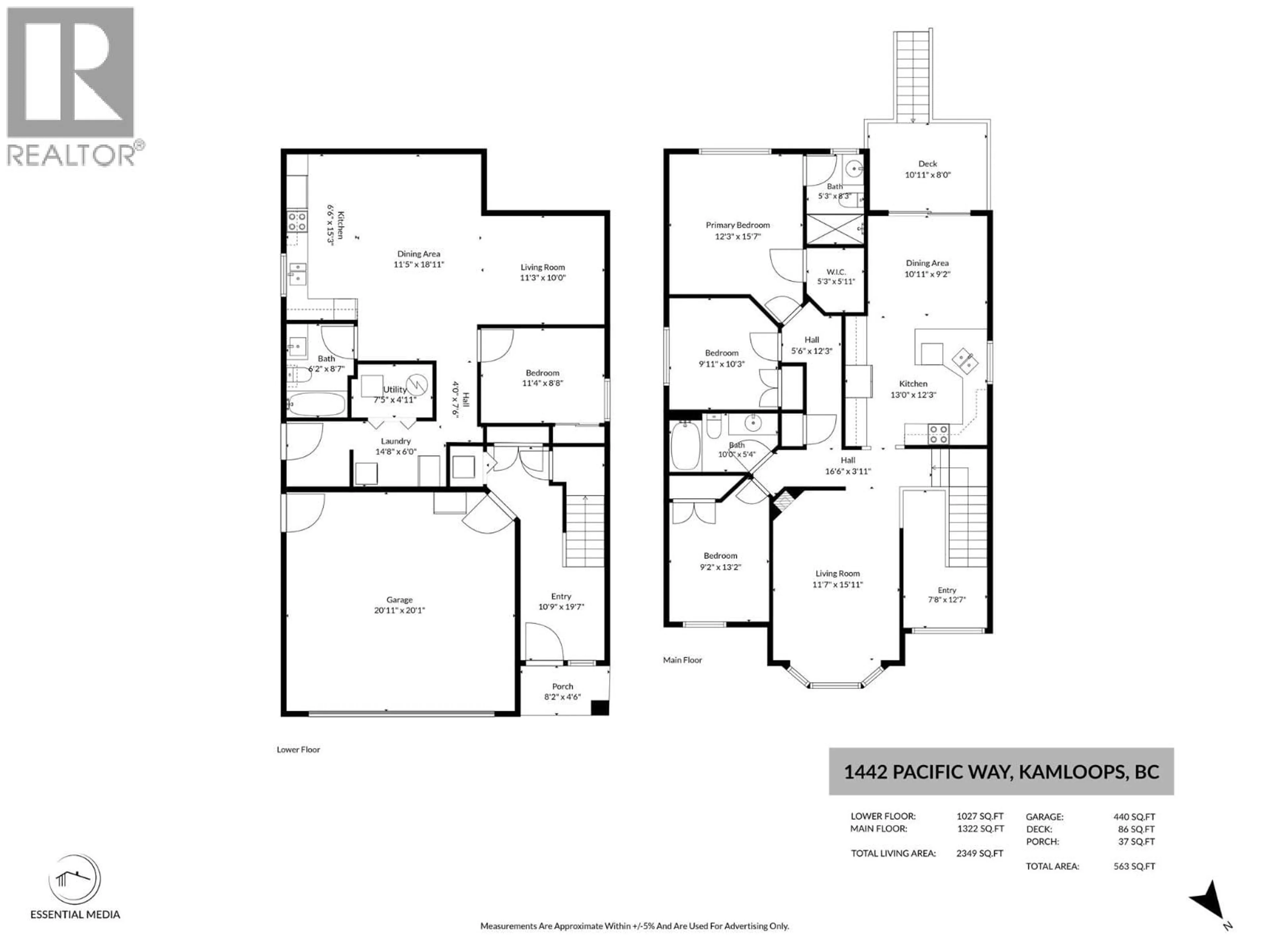 Floor plan for 1442 PACIFIC WAY, Kamloops British Columbia V2E0A4