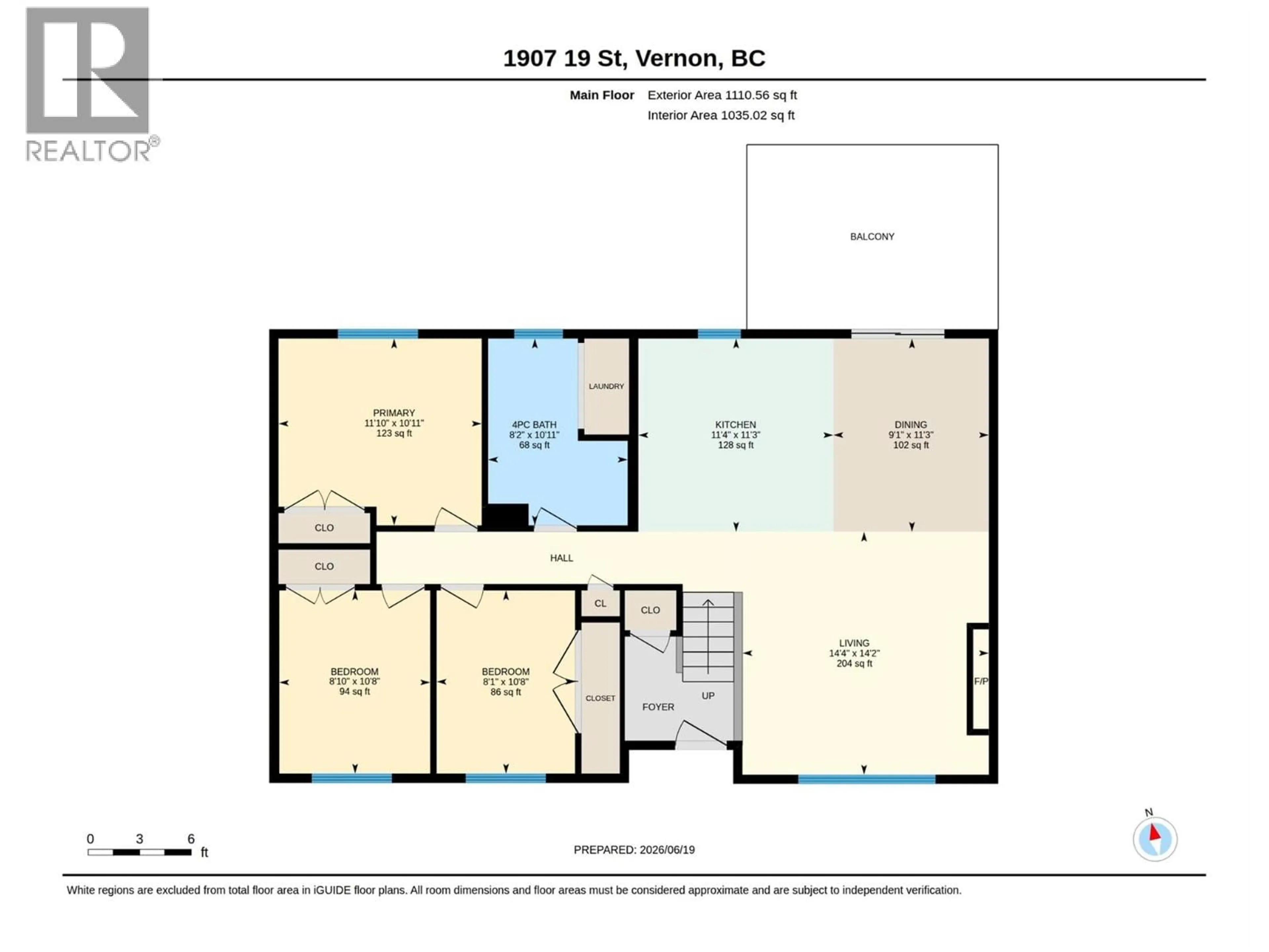 Floor plan for 1907 19 STREET, Vernon British Columbia V1T8E6