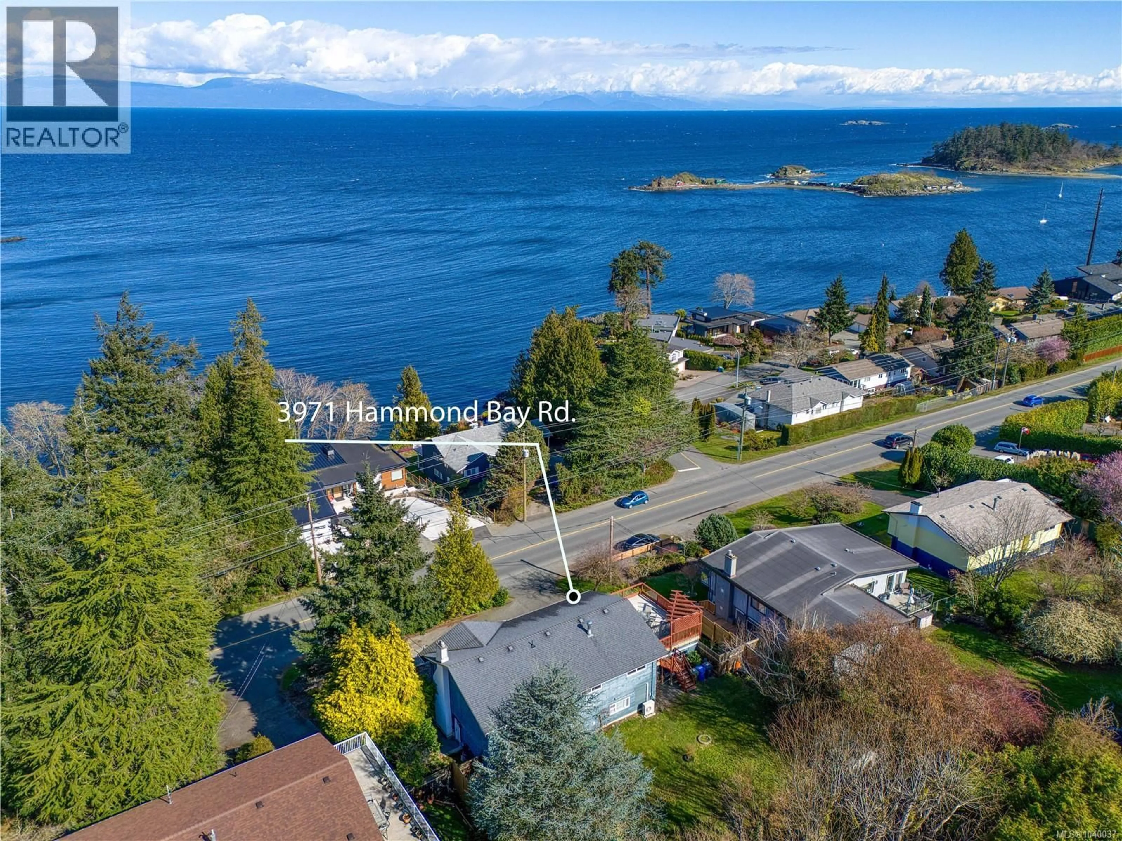 A pic from outside/outdoor area/front of a property/back of a property/a pic from drone, water/lake/river/ocean view for 3971 HAMMOND BAY ROAD, Nanaimo British Columbia V9T1G4