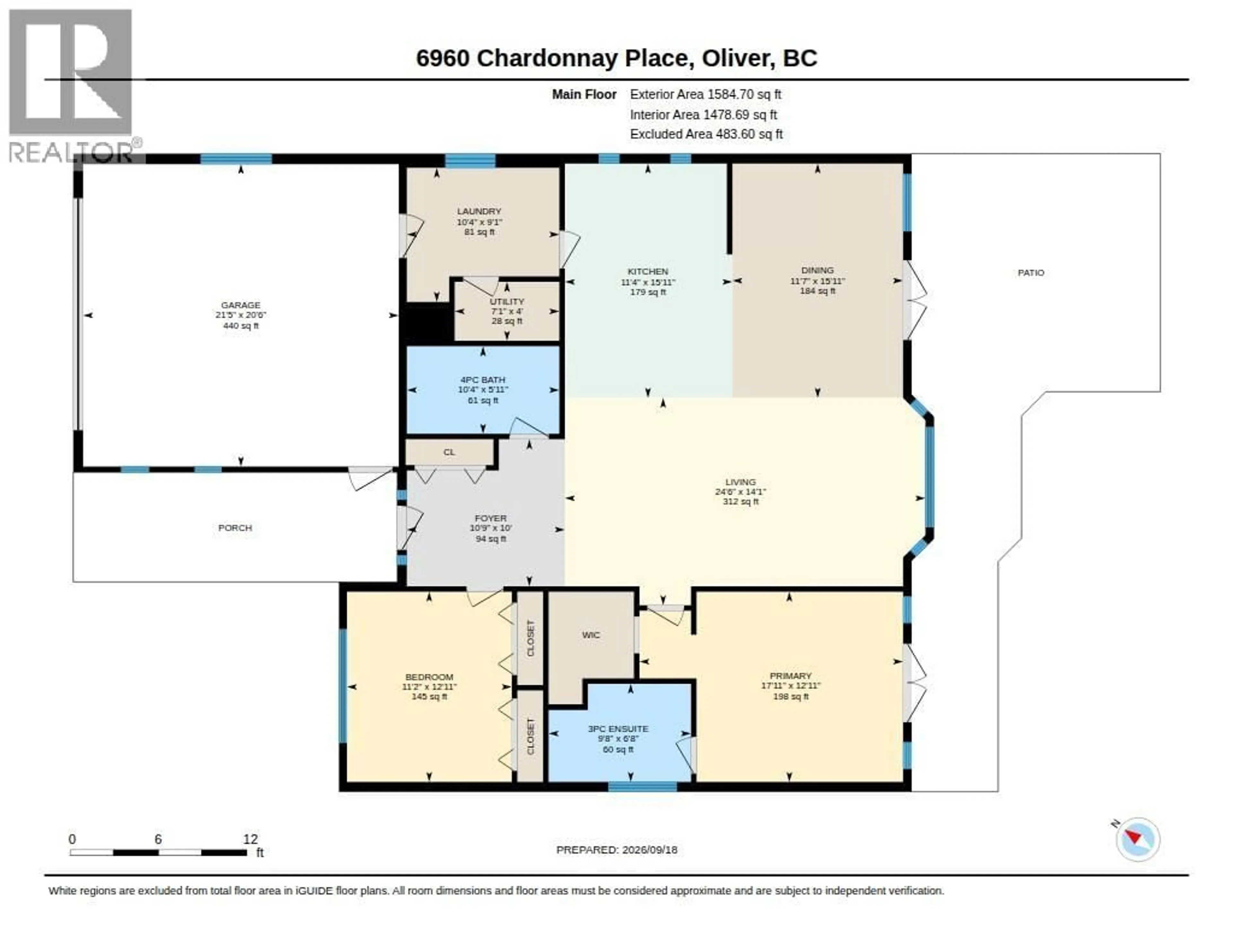 Floor plan for 6960 CHARDONNAY PLACE, Oliver British Columbia V0H1T4