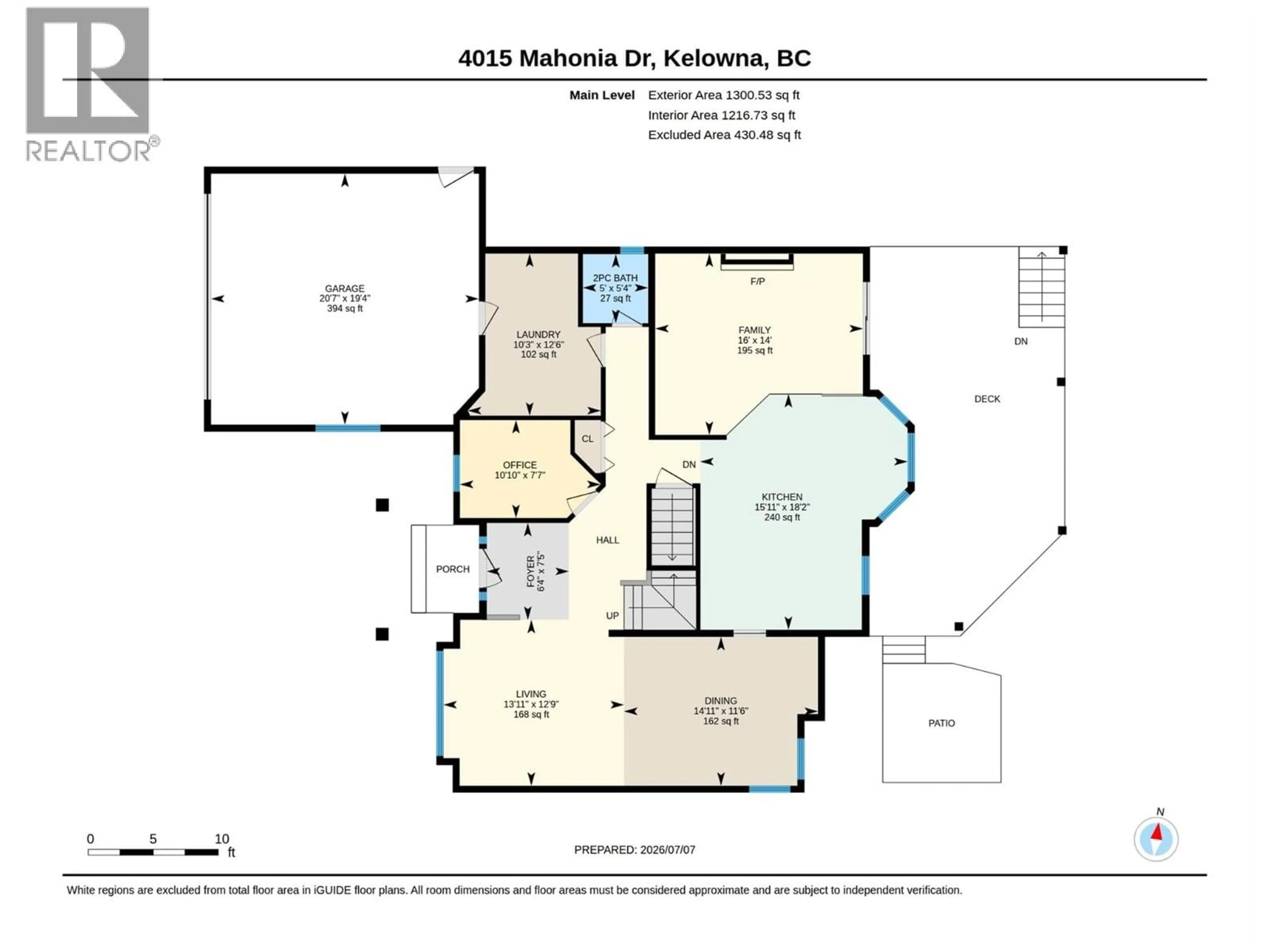Floor plan for 4015 MAHONIA DRIVE, Kelowna British Columbia V1W3Y2
