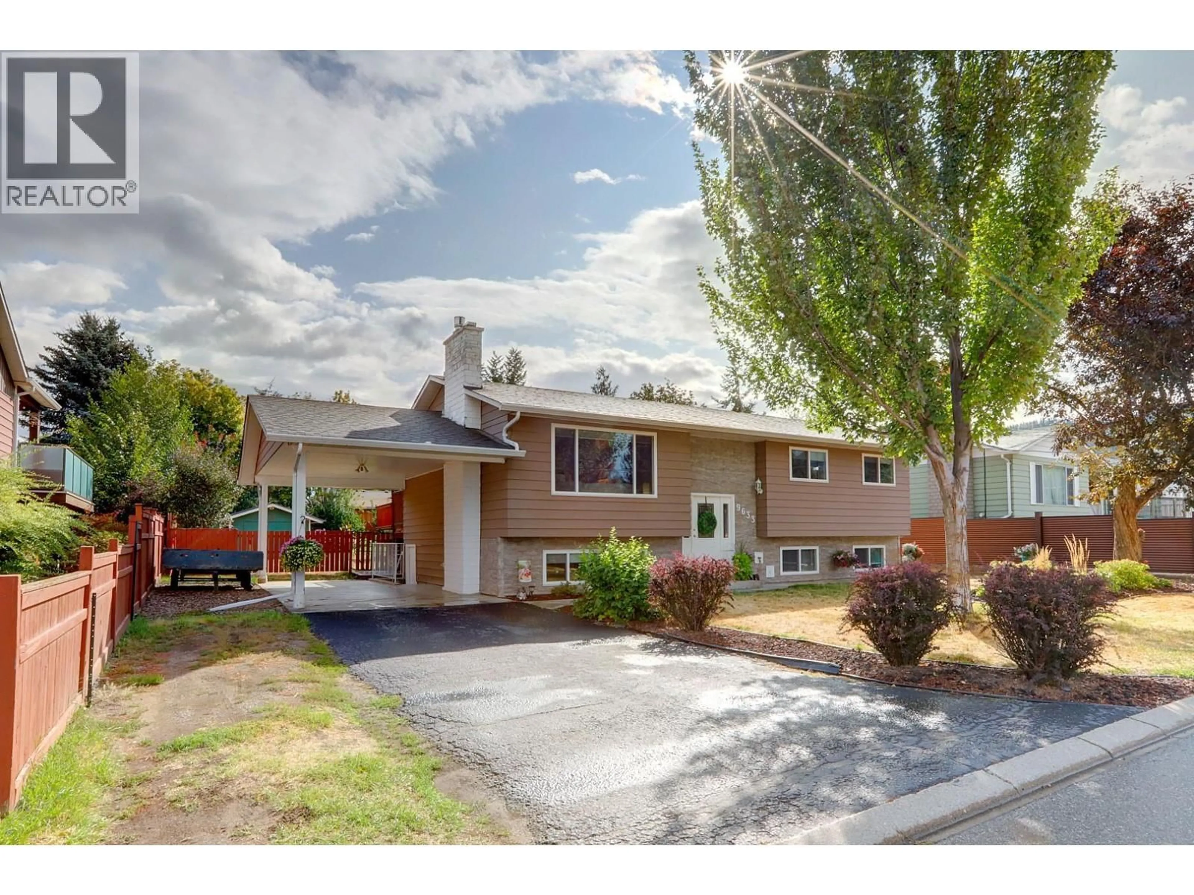 Home with vinyl exterior material, street for 9633 BESSETTE ROAD, Coldstream British Columbia V1B3G8
