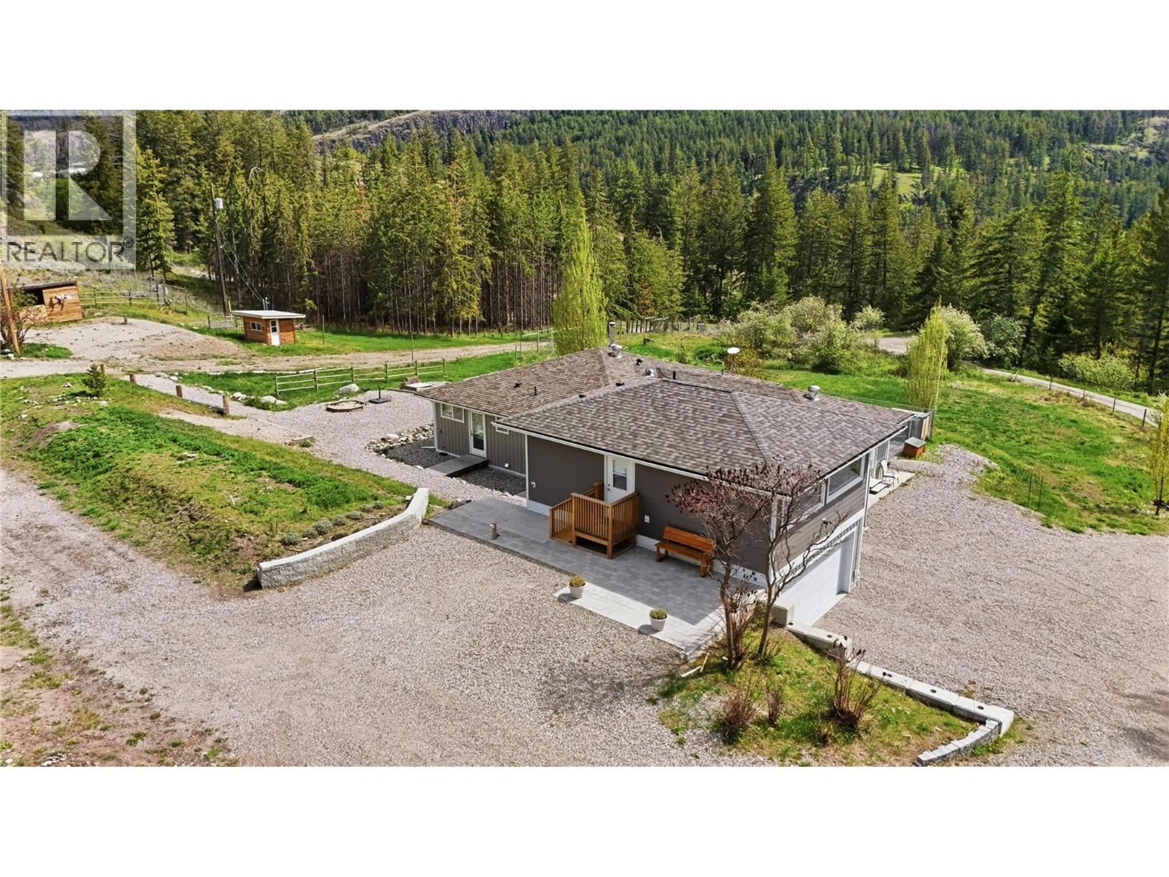 A pic from outside/outdoor area/front of a property/back of a property/a pic from drone, mountain view for 746 MCMURRAY ROAD, Kaleden British Columbia V0H1K0