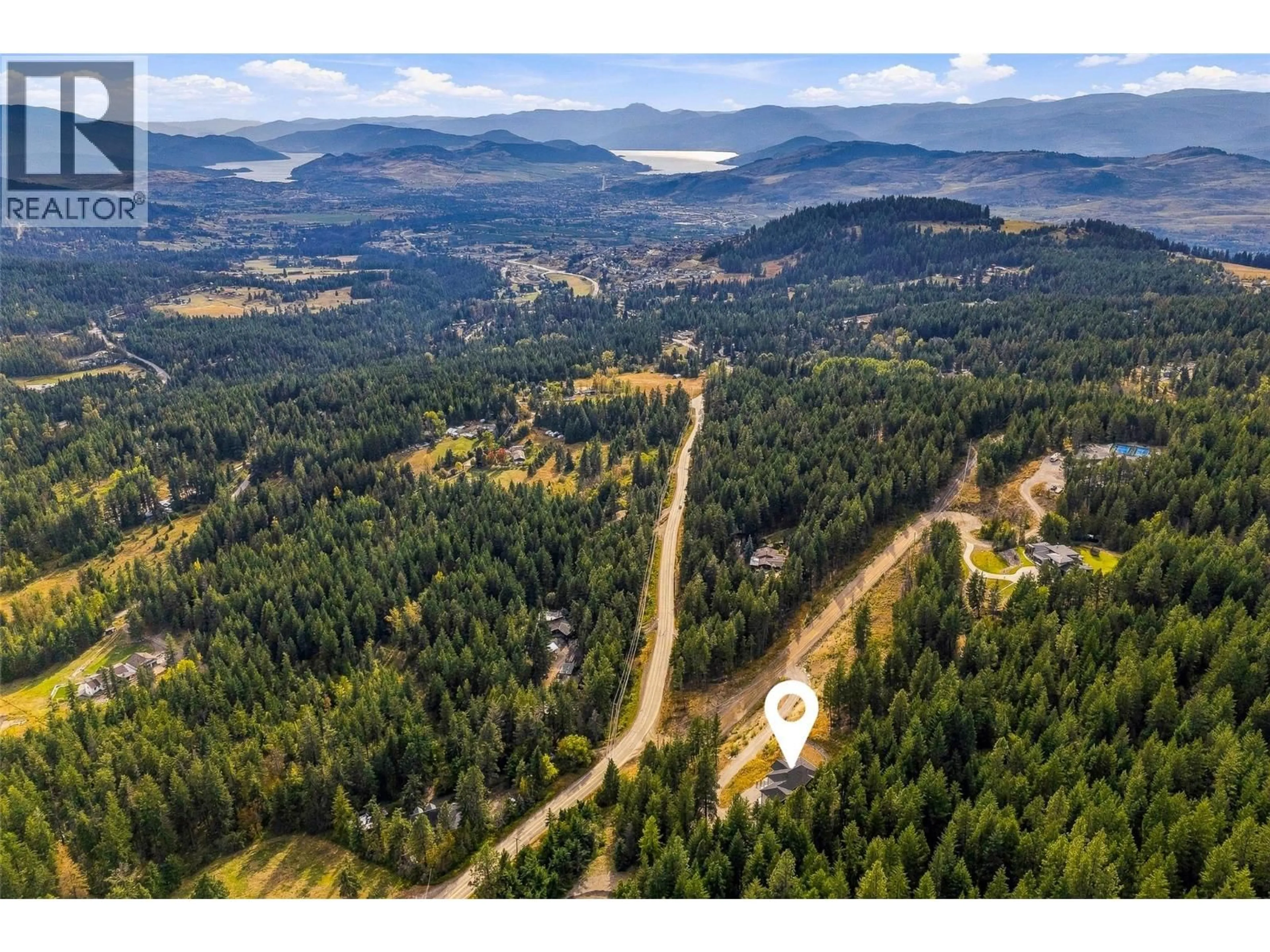 A pic from outside/outdoor area/front of a property/back of a property/a pic from drone, forest/trees view for 7863 BOULTER ROAD, Vernon British Columbia V1B3N2