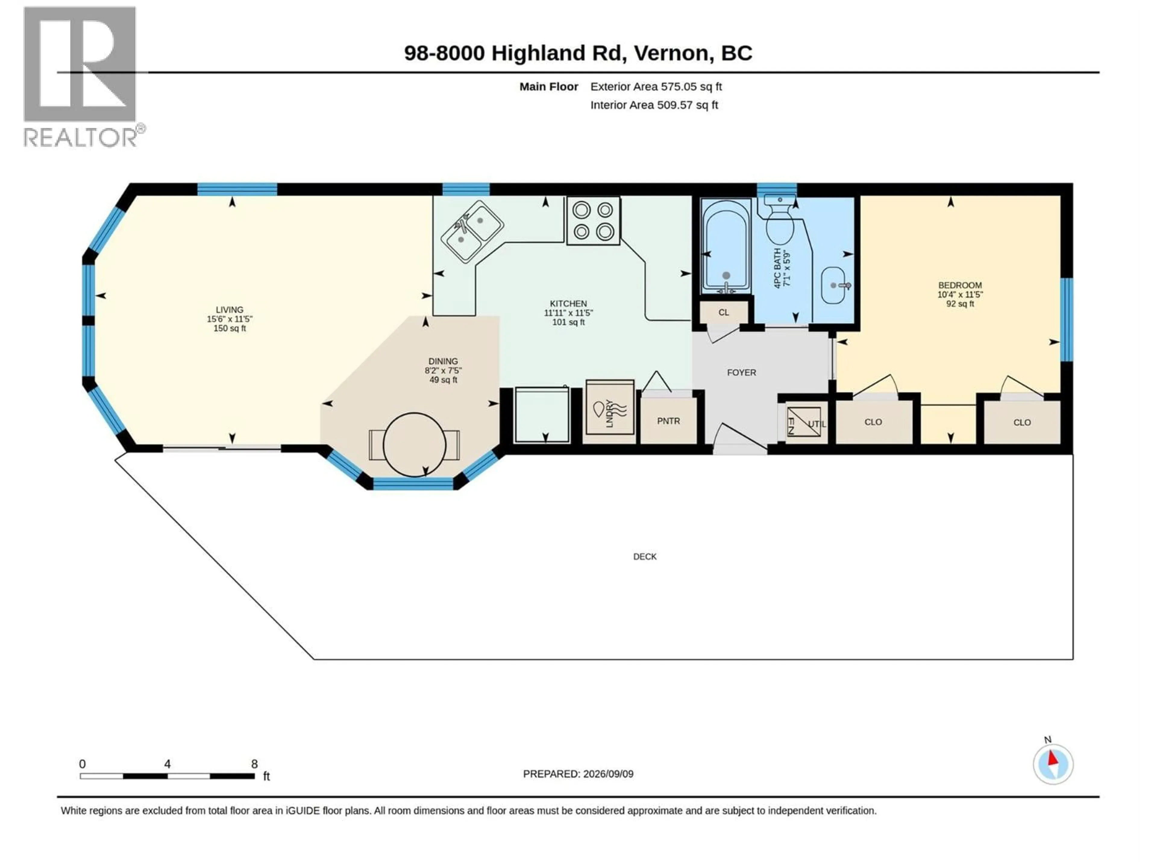 Floor plan for 98 - 8000 HIGHLAND ROAD, Vernon British Columbia V1B3W5