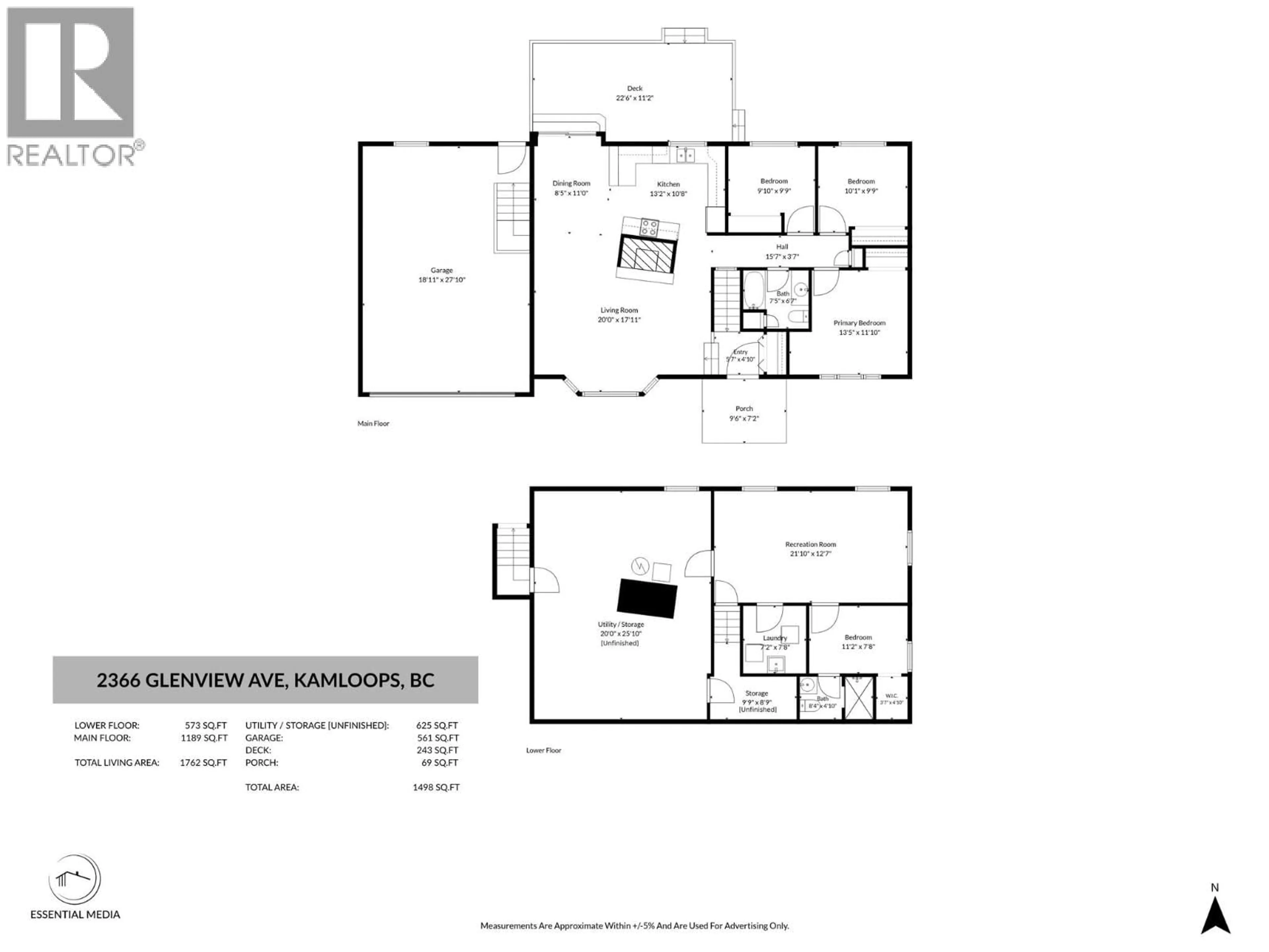 Floor plan for 2366 GLENVIEW AVENUE, Kamloops British Columbia V2B4L2