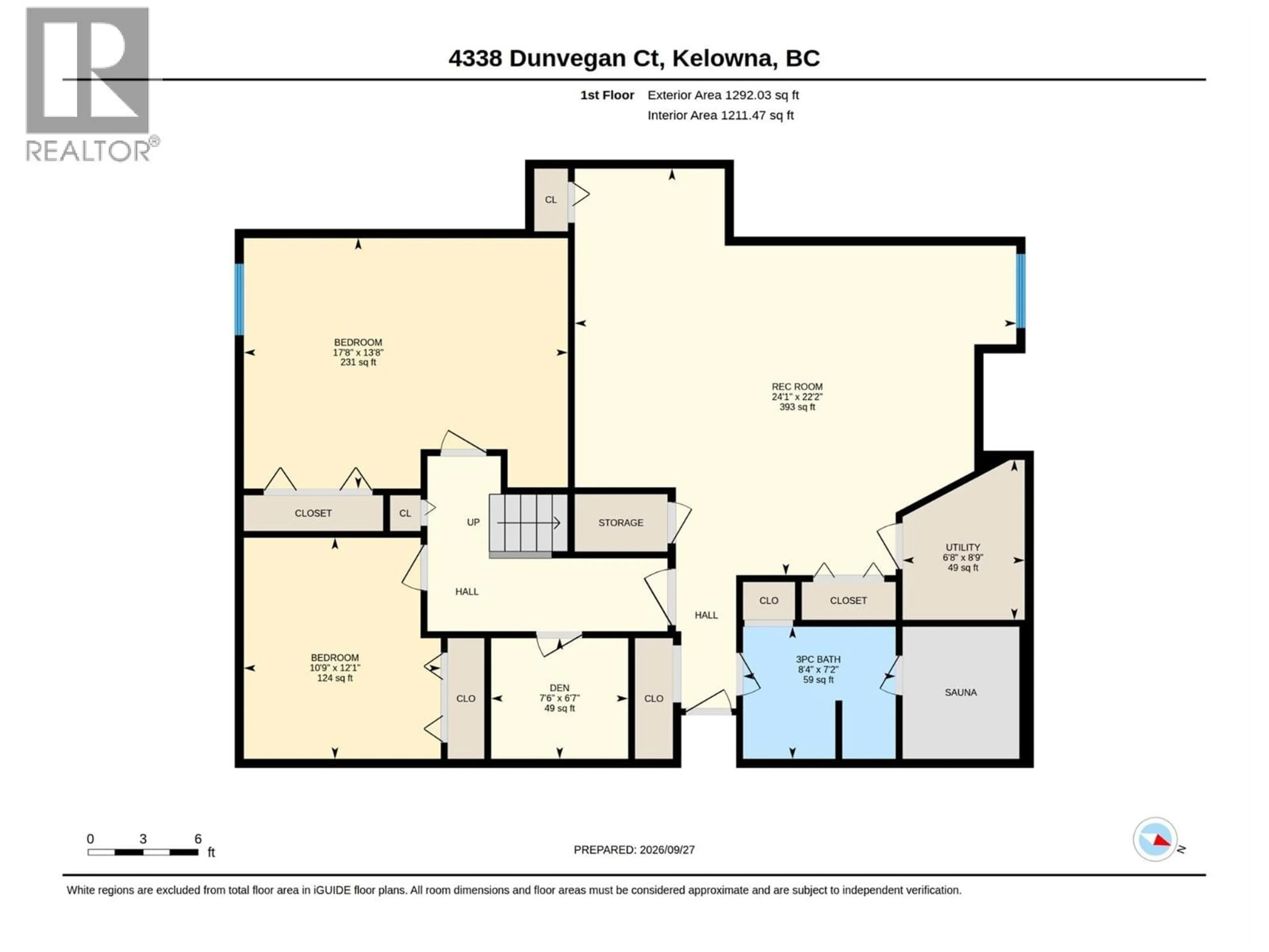Floor plan for 4338 DUNVEGAN COURT, Kelowna British Columbia V1W2N6