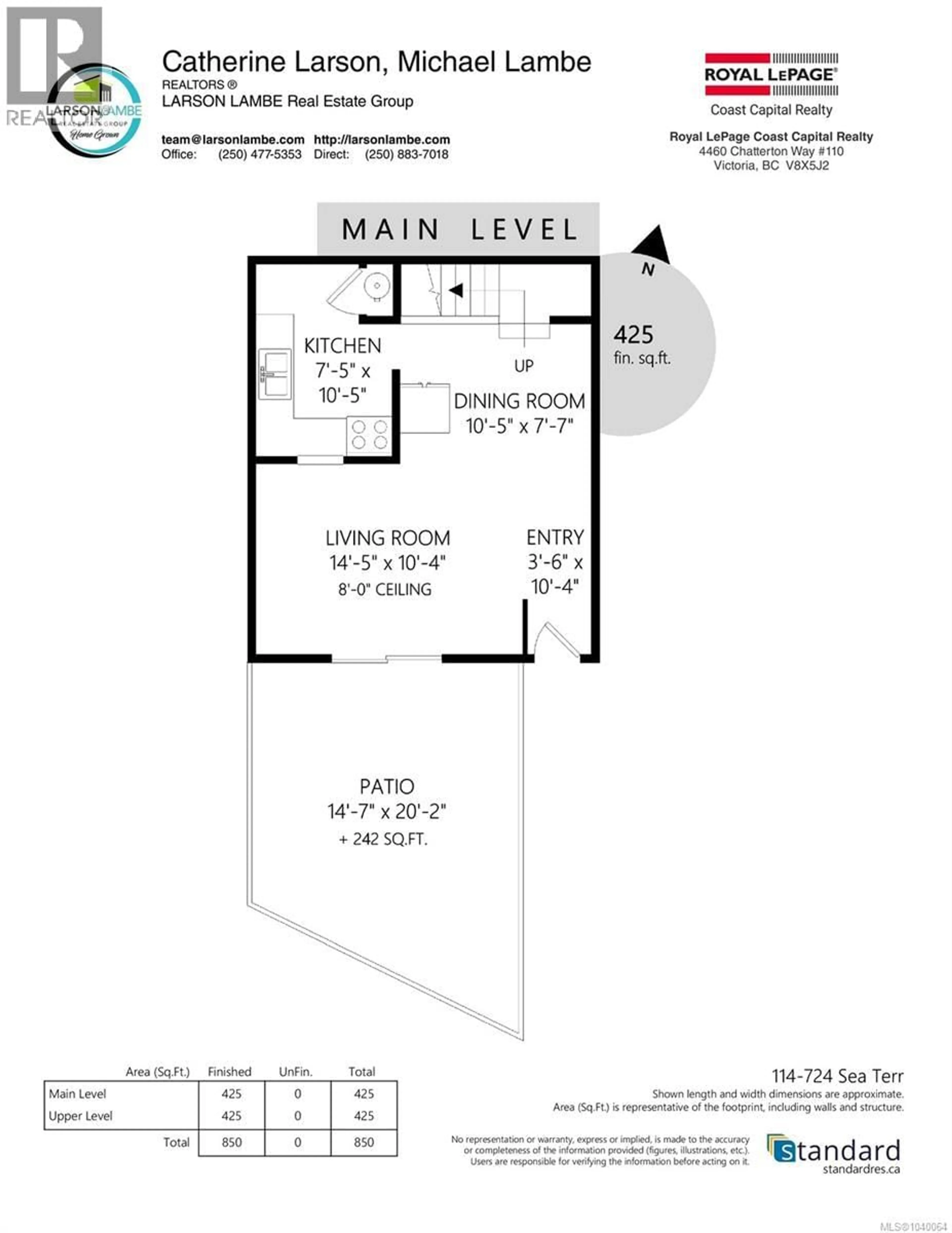 Floor plan for 114 - 724 SEA TERRACE, Victoria British Columbia V9A3R6