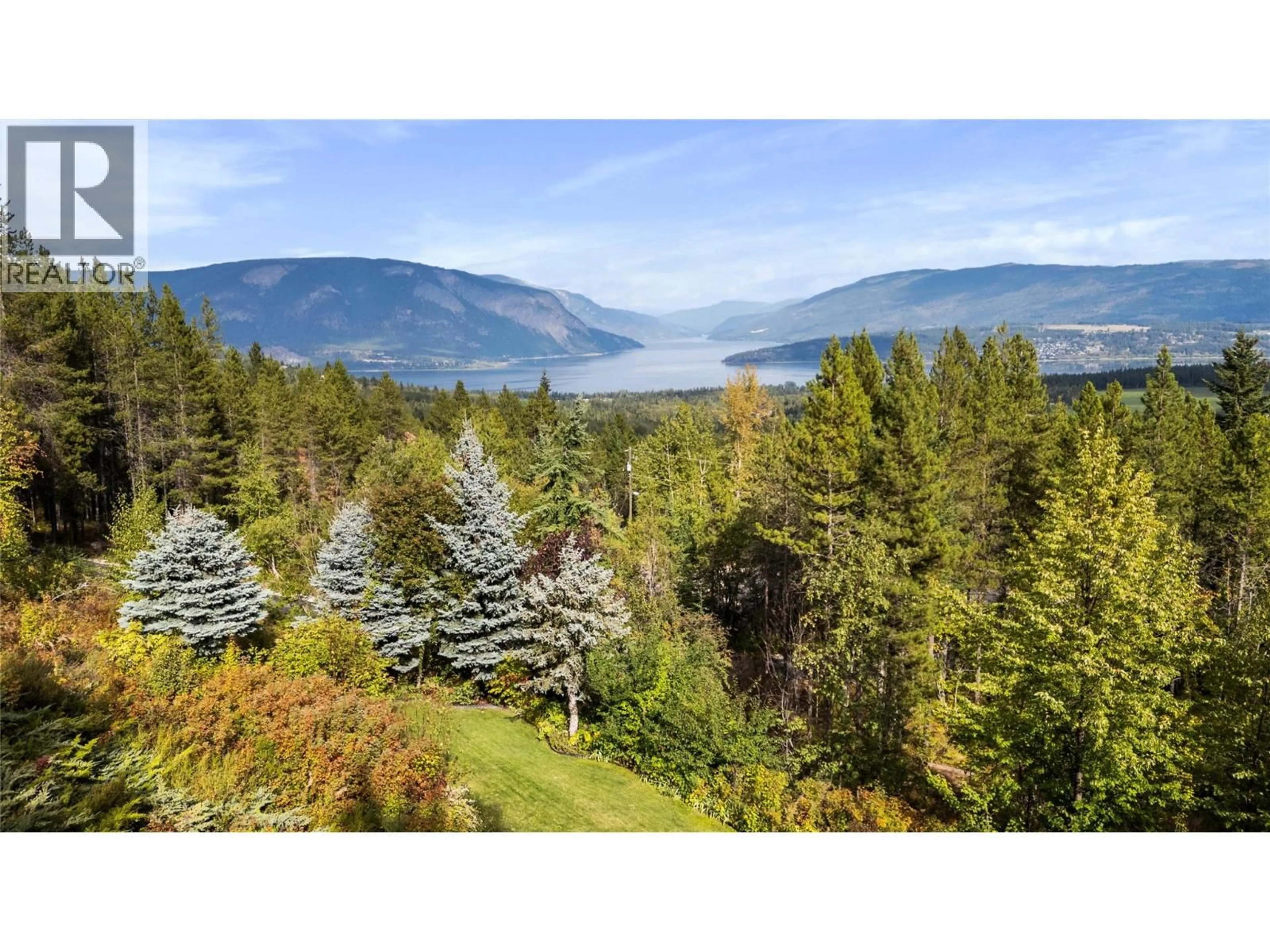 A pic from outside/outdoor area/front of a property/back of a property/a pic from drone, forest/trees view for 3801 65 STREET NORTHWEST, Salmon Arm British Columbia V1E3A8