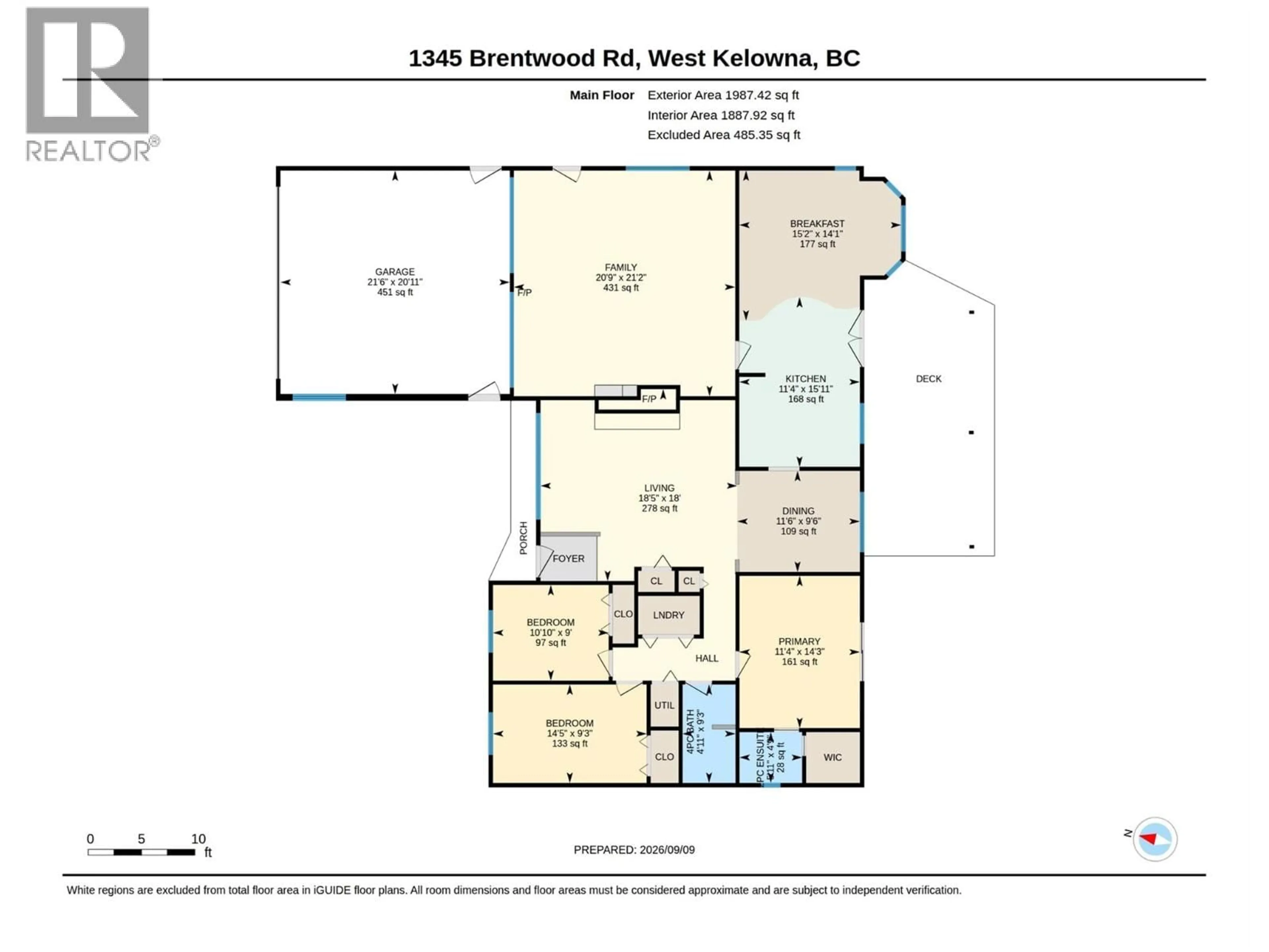 Floor plan for 1345 BRENTWOOD ROAD, West Kelowna British Columbia V1Z1K8