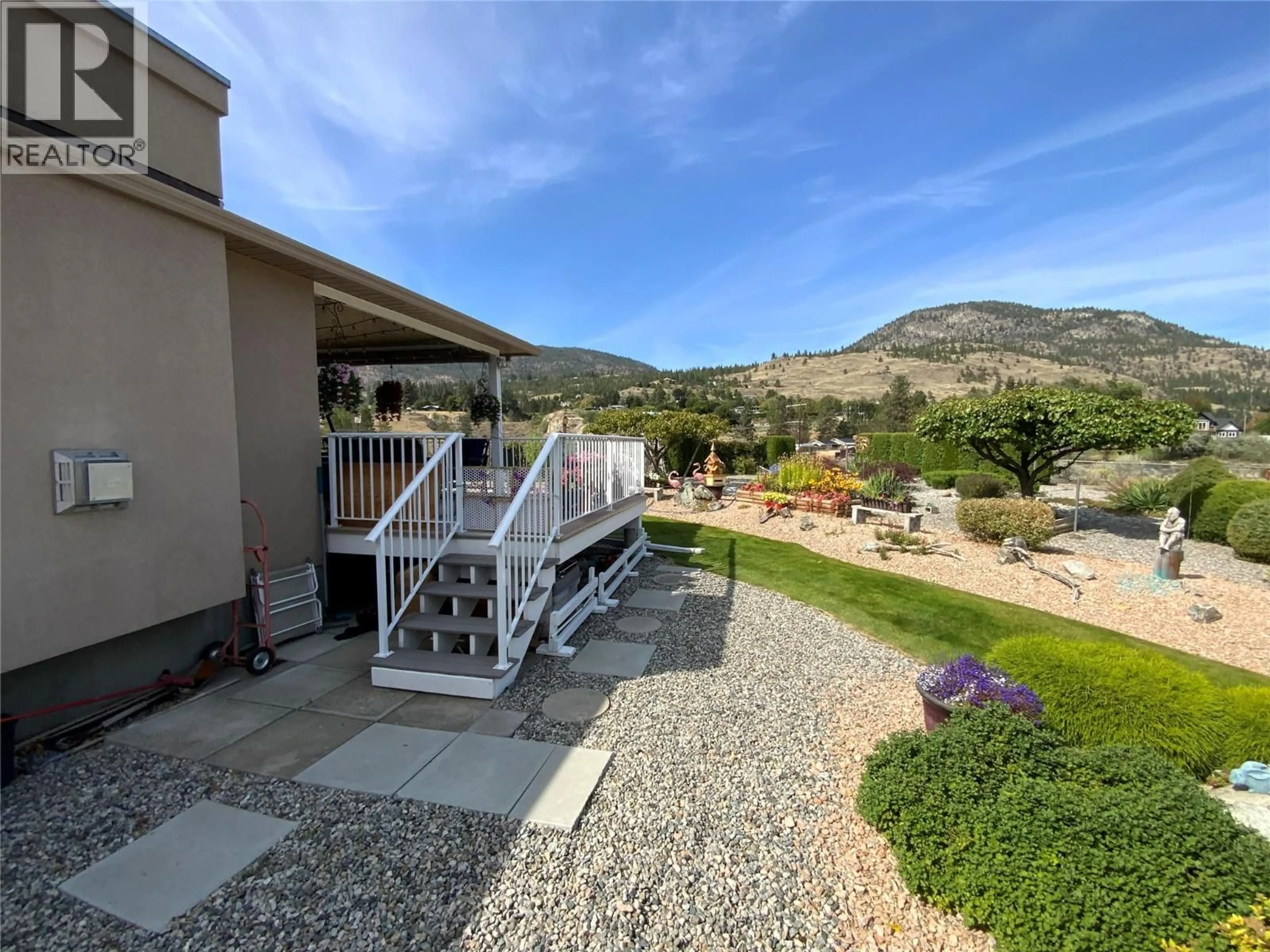 A pic from outside/outdoor area/front of a property/back of a property/a pic from drone, mountain view for 437 RIDGE ROAD, Penticton British Columbia V2A8N7