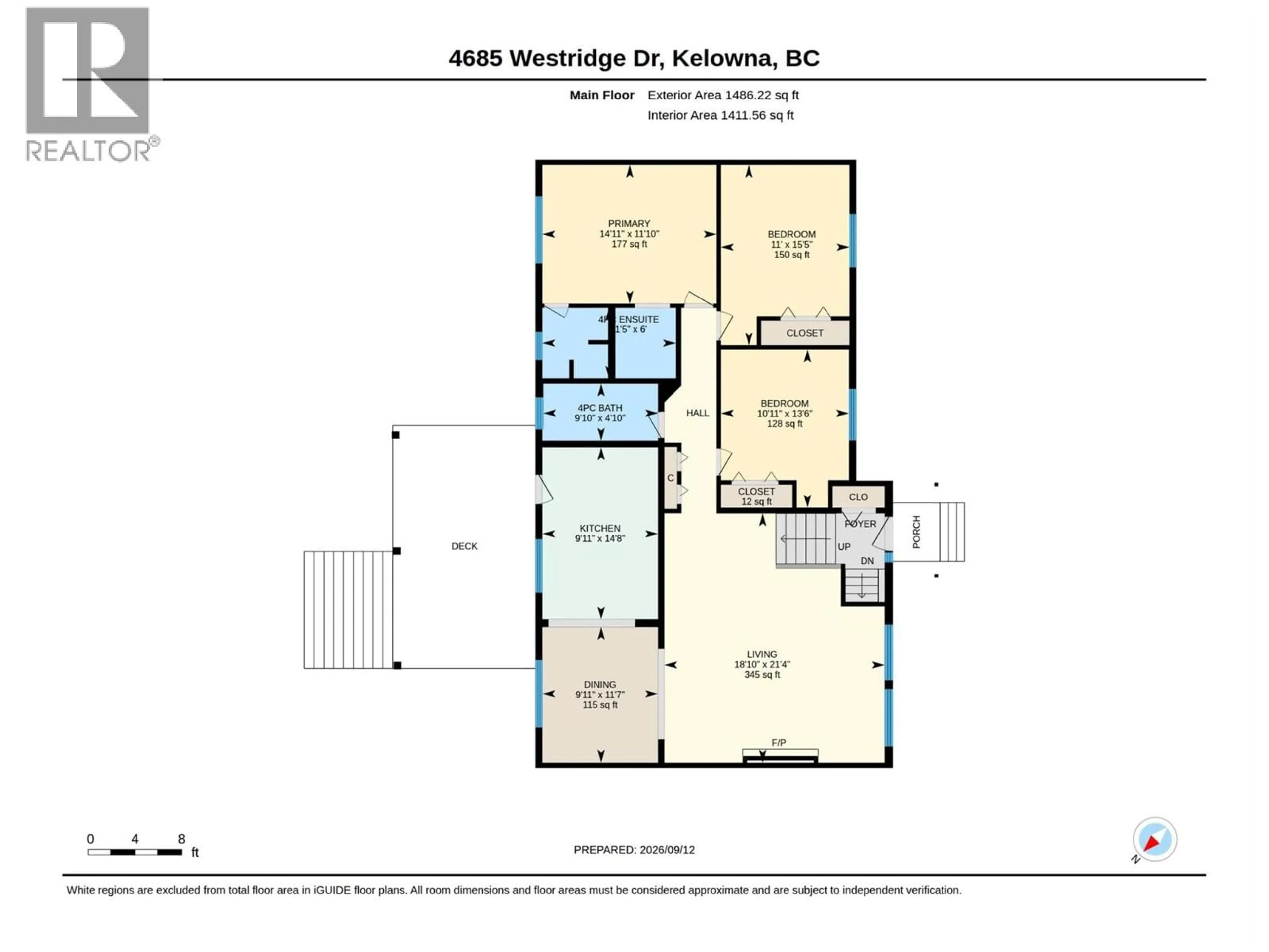Floor plan for 4685 WESTRIDGE DRIVE, Kelowna British Columbia V1W3A8