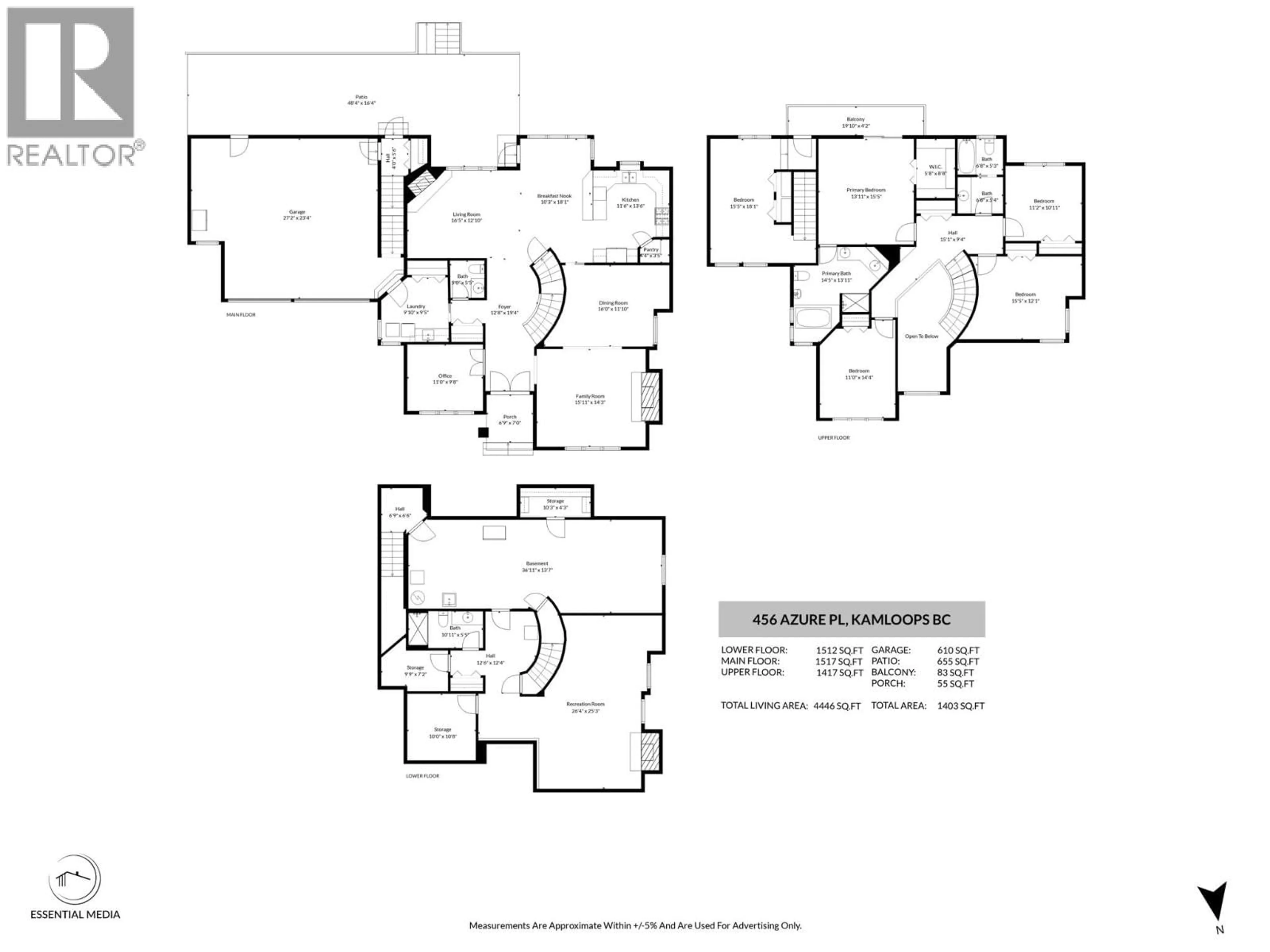 Floor plan for 456 AZURE PLACE, Kamloops British Columbia V2E2R1