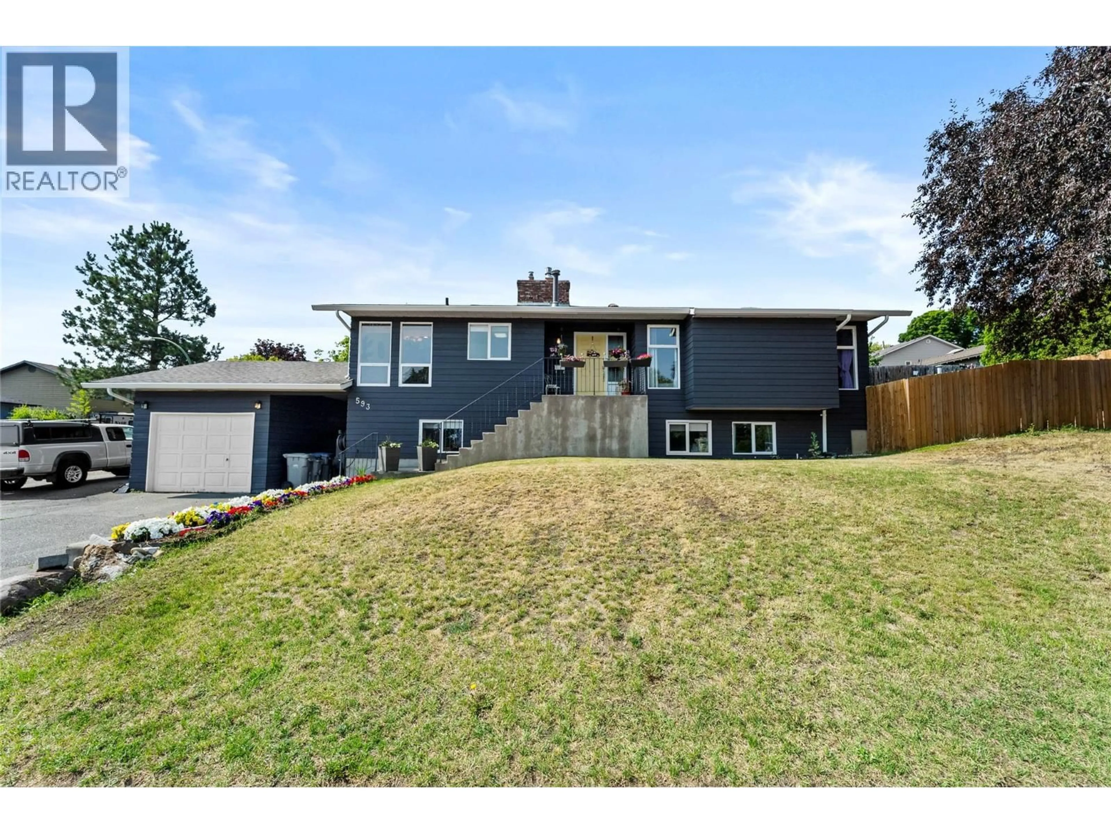 A pic from outside/outdoor area/front of a property/back of a property/a pic from drone, mountain view for 593 BRAEMAR DRIVE, Kamloops British Columbia V1S1H6