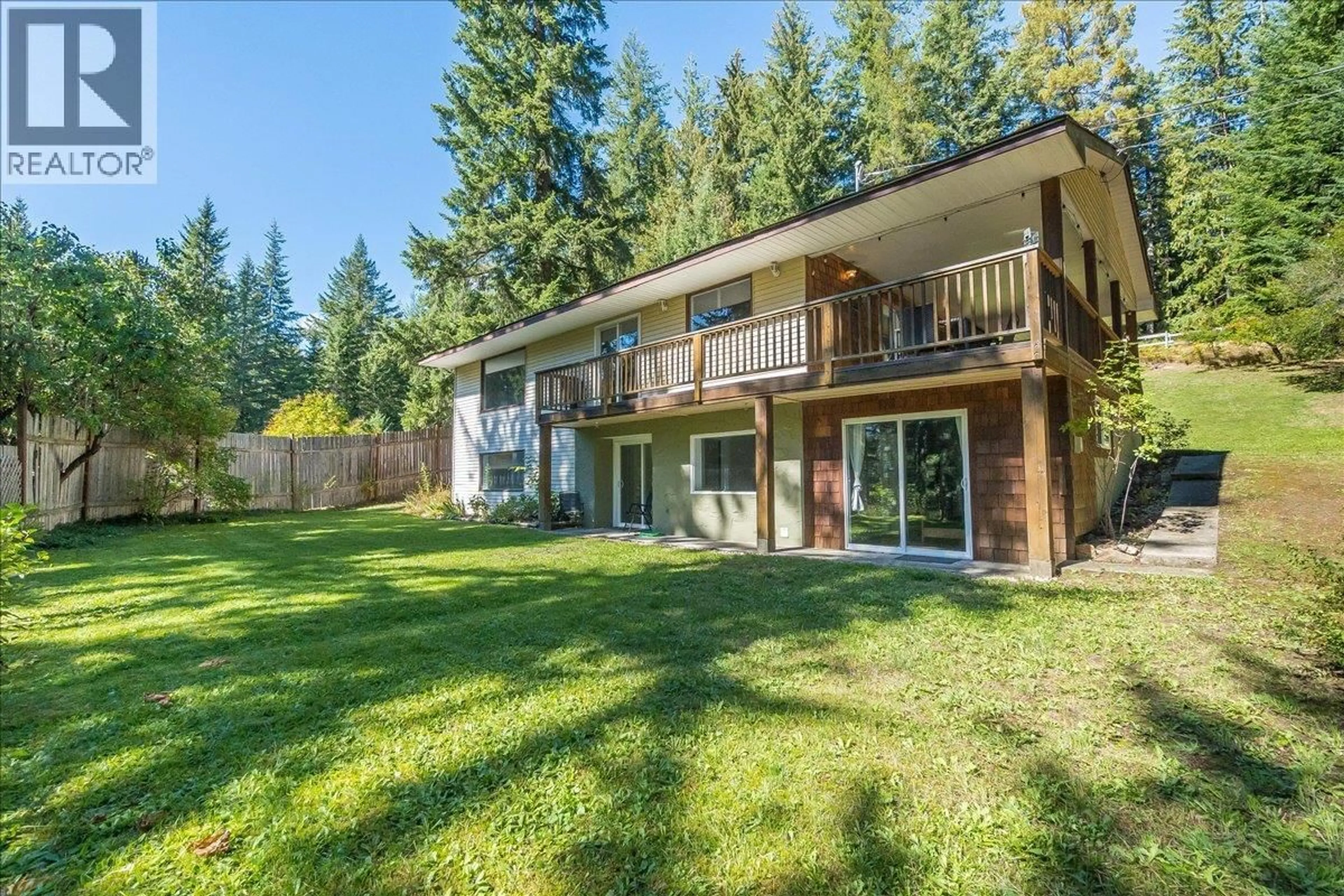 A pic from outside/outdoor area/front of a property/back of a property/a pic from drone, forest/trees view for 7641 3A HIGHWAY, Balfour British Columbia V1L6N1