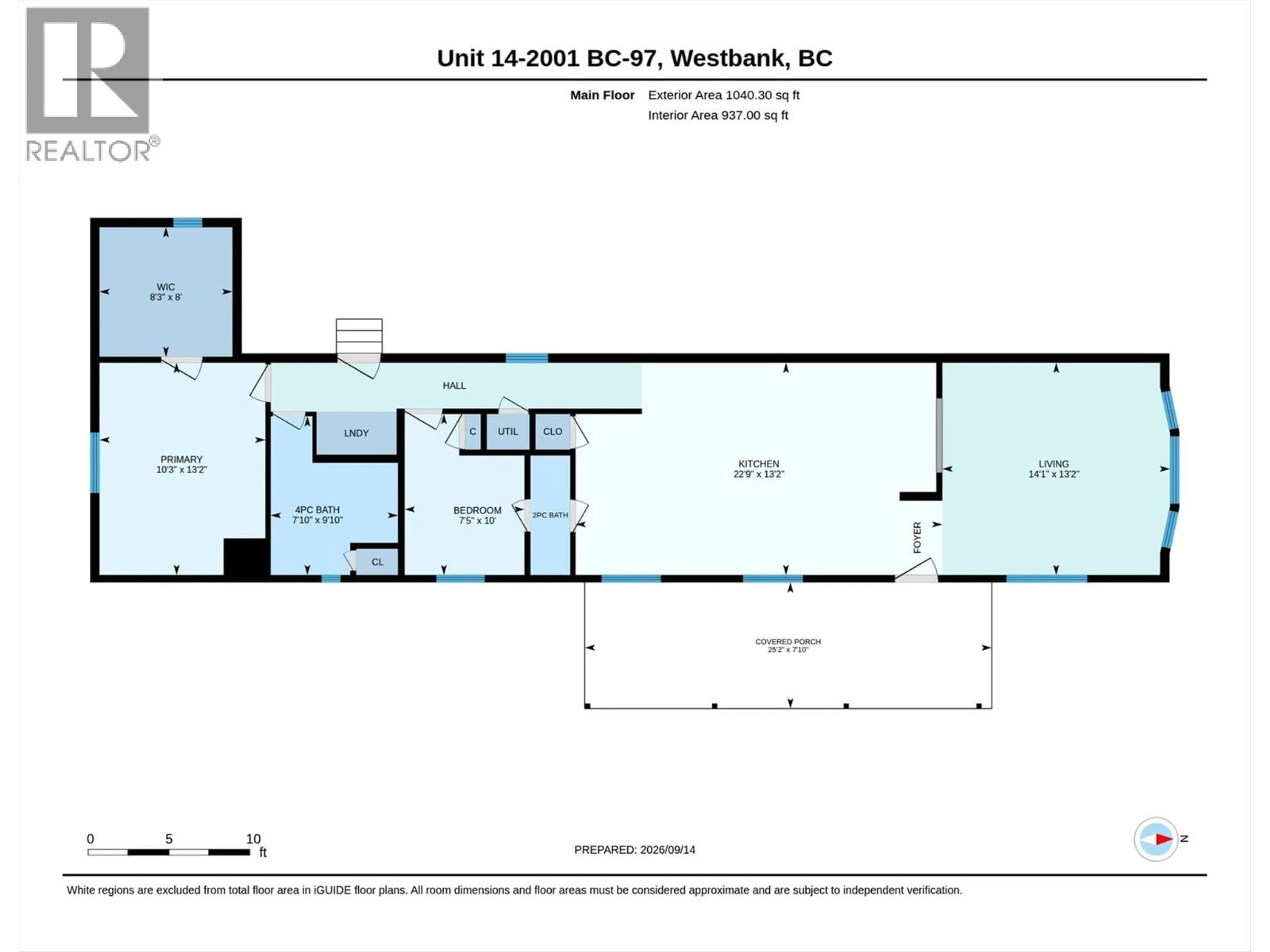 Floor plan for 14 - 2001 97 HIGHWAY SOUTH, Westbank British Columbia V1Z3M9